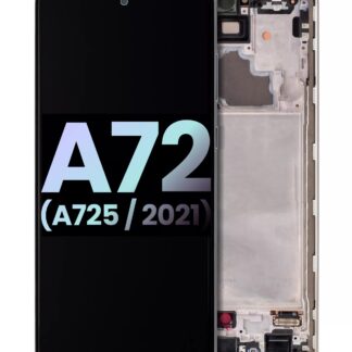 OLED Display mit Rahmen für Samsung Galaxy A72 (A725 / 2021) (Service Pack) (Awesome White)