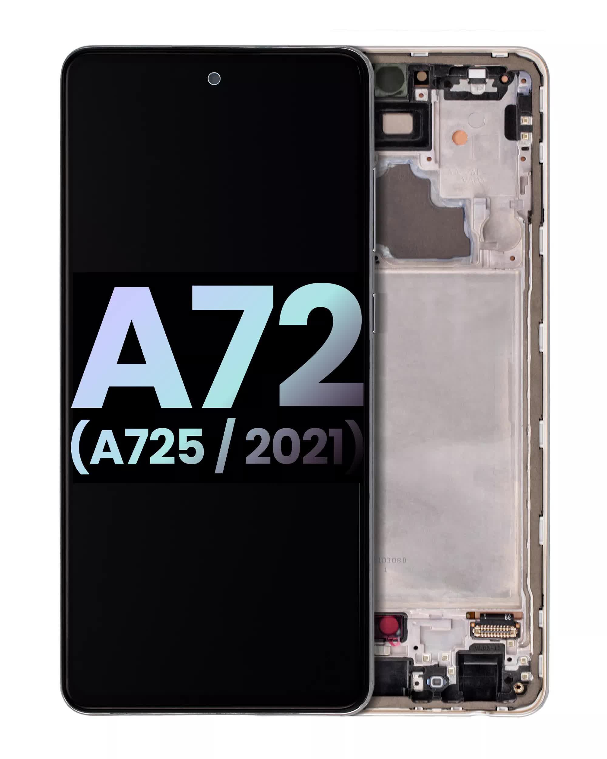 OLED Display mit Rahmen für Samsung Galaxy A72 (A725 / 2021) (Service Pack) (Awesome White)