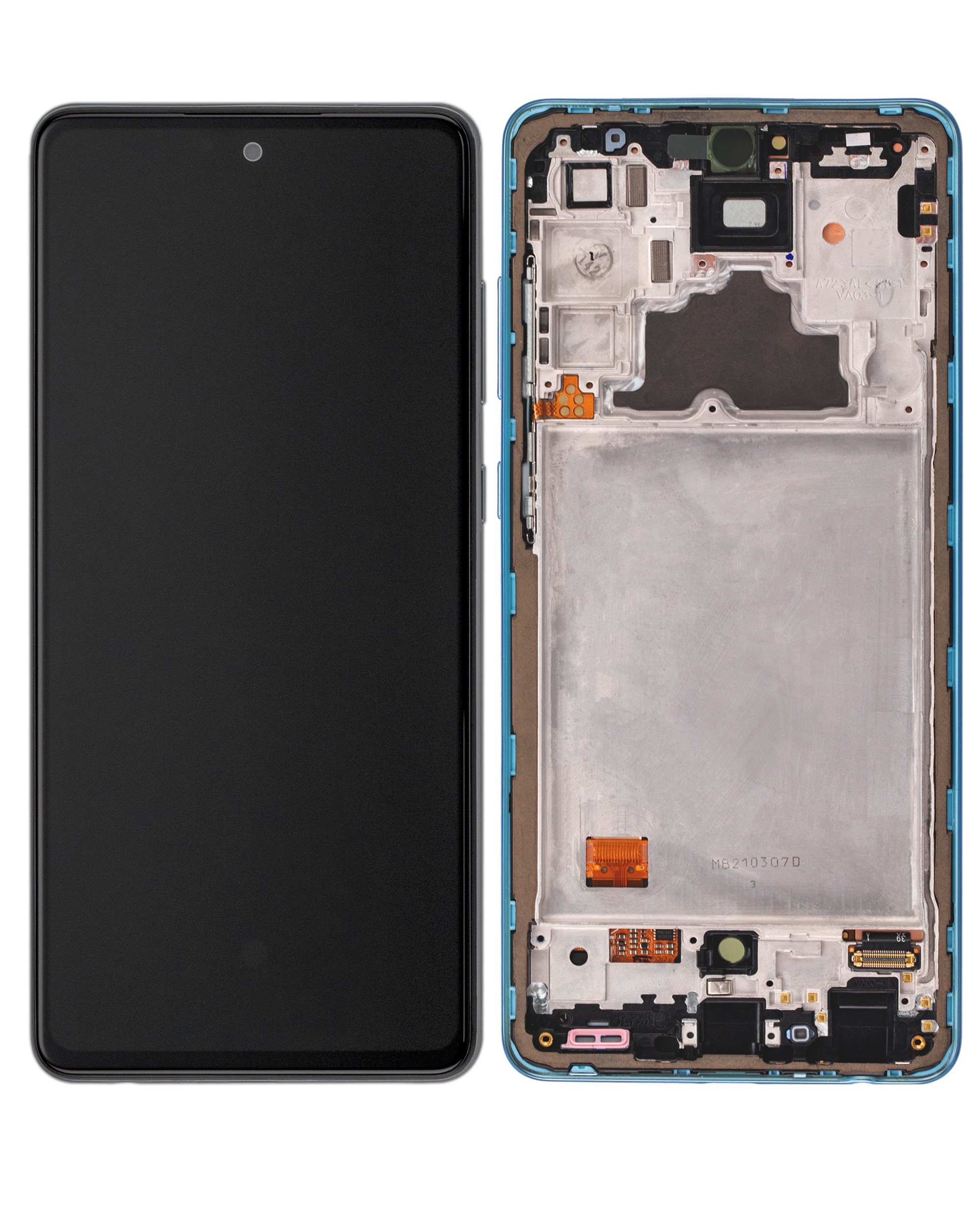 OLED Display mit Rahmen für Samsung A72 (A725 / 2021) (Service Pack) (Awesome Blue) – Bild 2