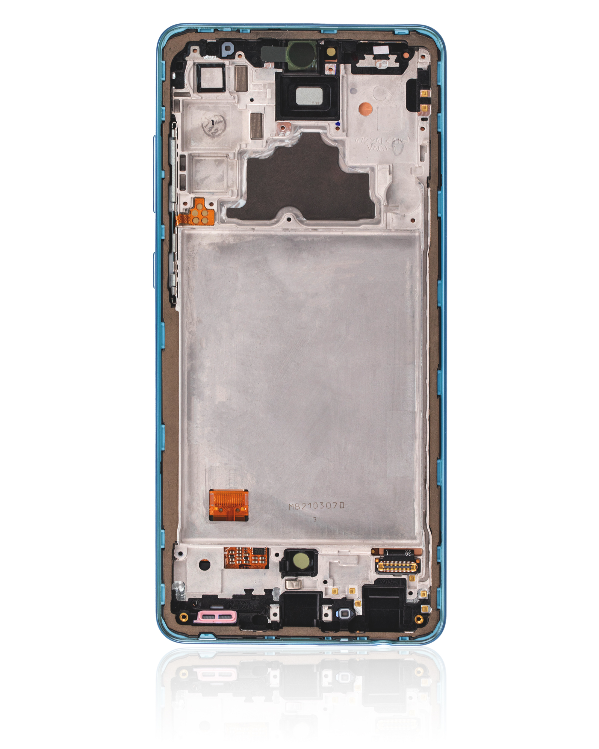 OLED Display mit Rahmen für Samsung A72 (A725 / 2021) (Service Pack) (Awesome Blue) – Bild 3