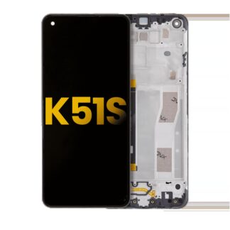 LCD Display mit Rahmen für LG K51S (professionell aufgearbeitet)
