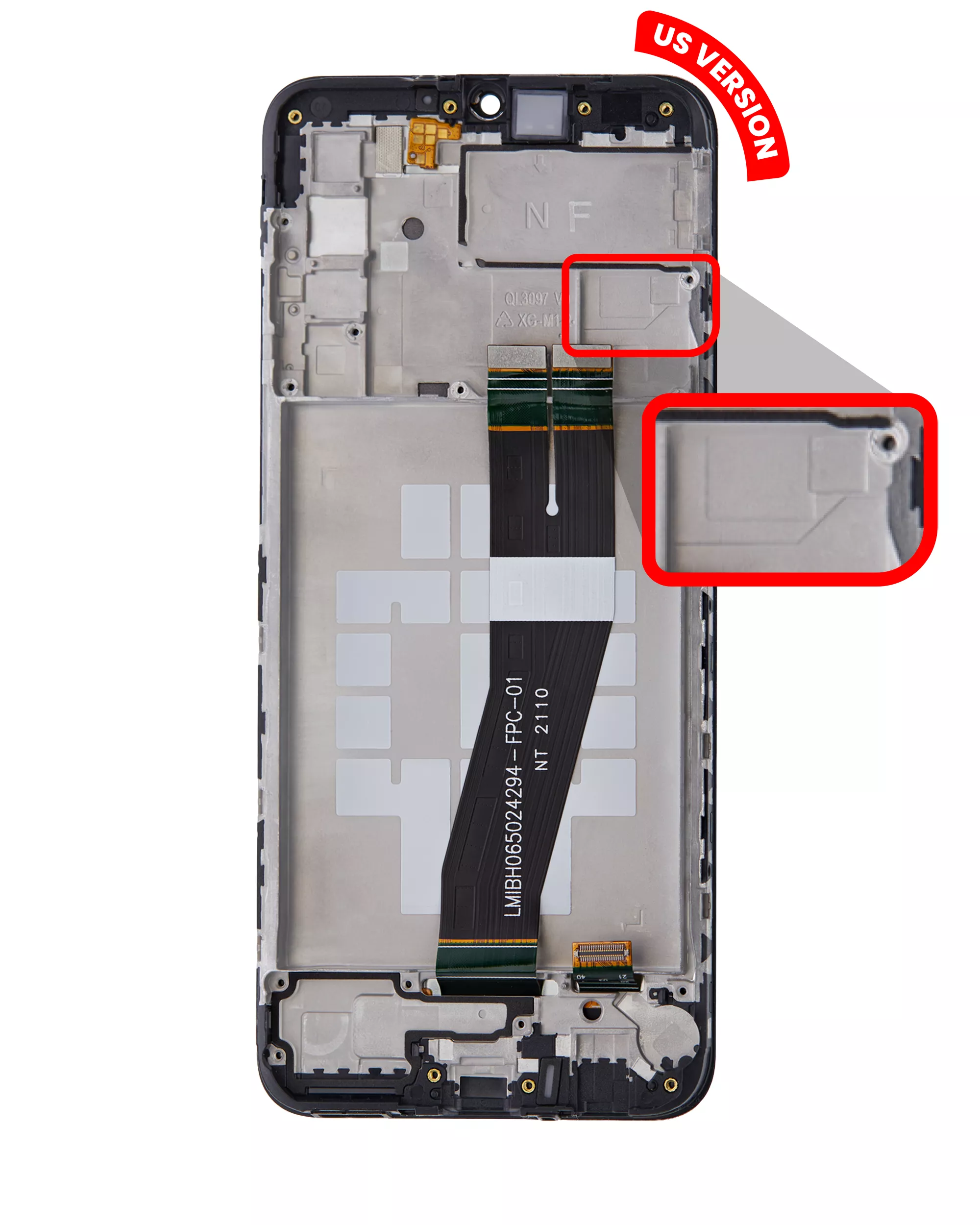 LCD Display mit Rahmen für Samsung Galaxy A02S (A025U / 2020) (US-Version) (Service Pack) – Bild 3
