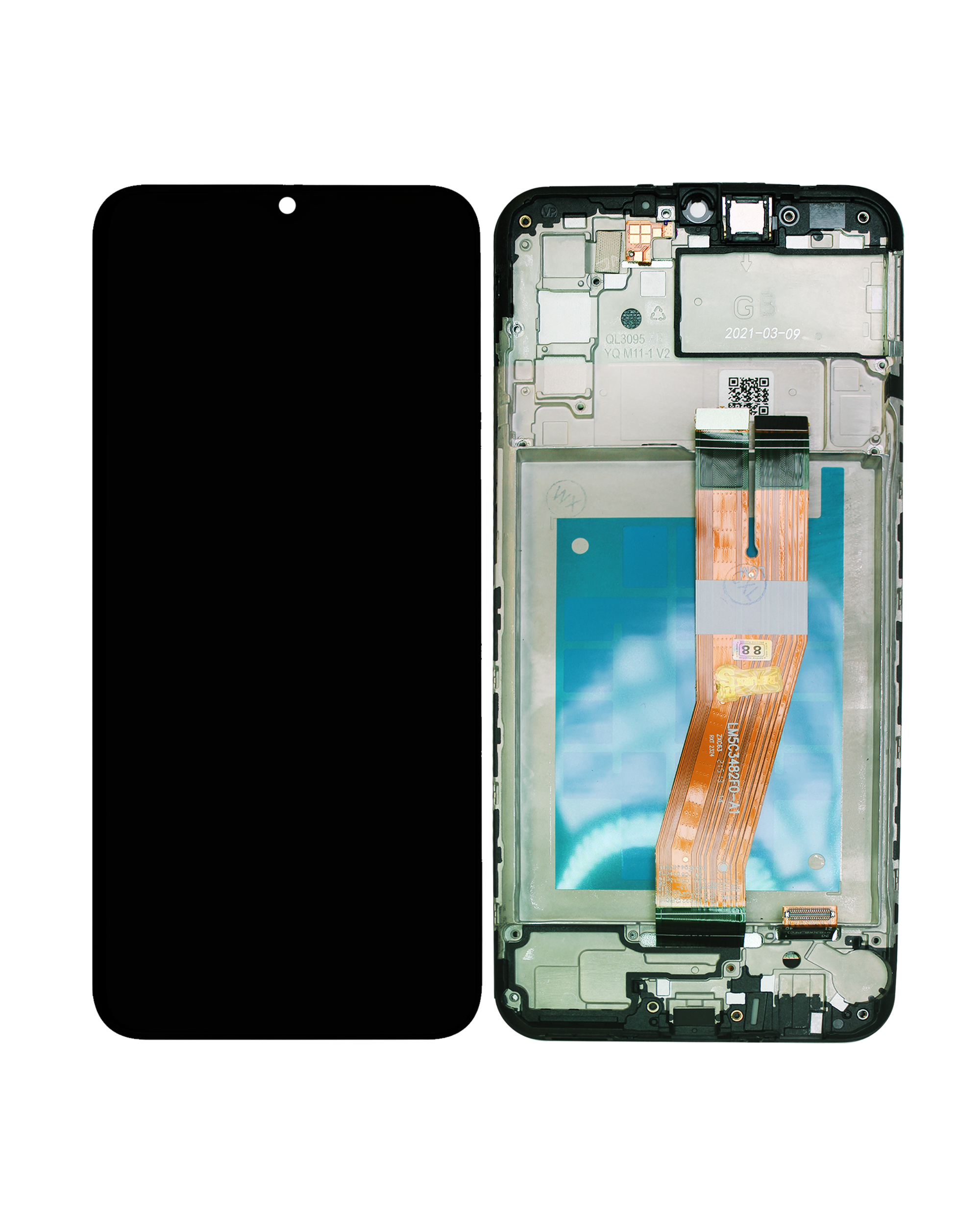LCD Display mit Rahmen für Samsung Galaxy A02S (A025F / 2020) (International Version) (professionell aufgearbeitet) – Bild 3