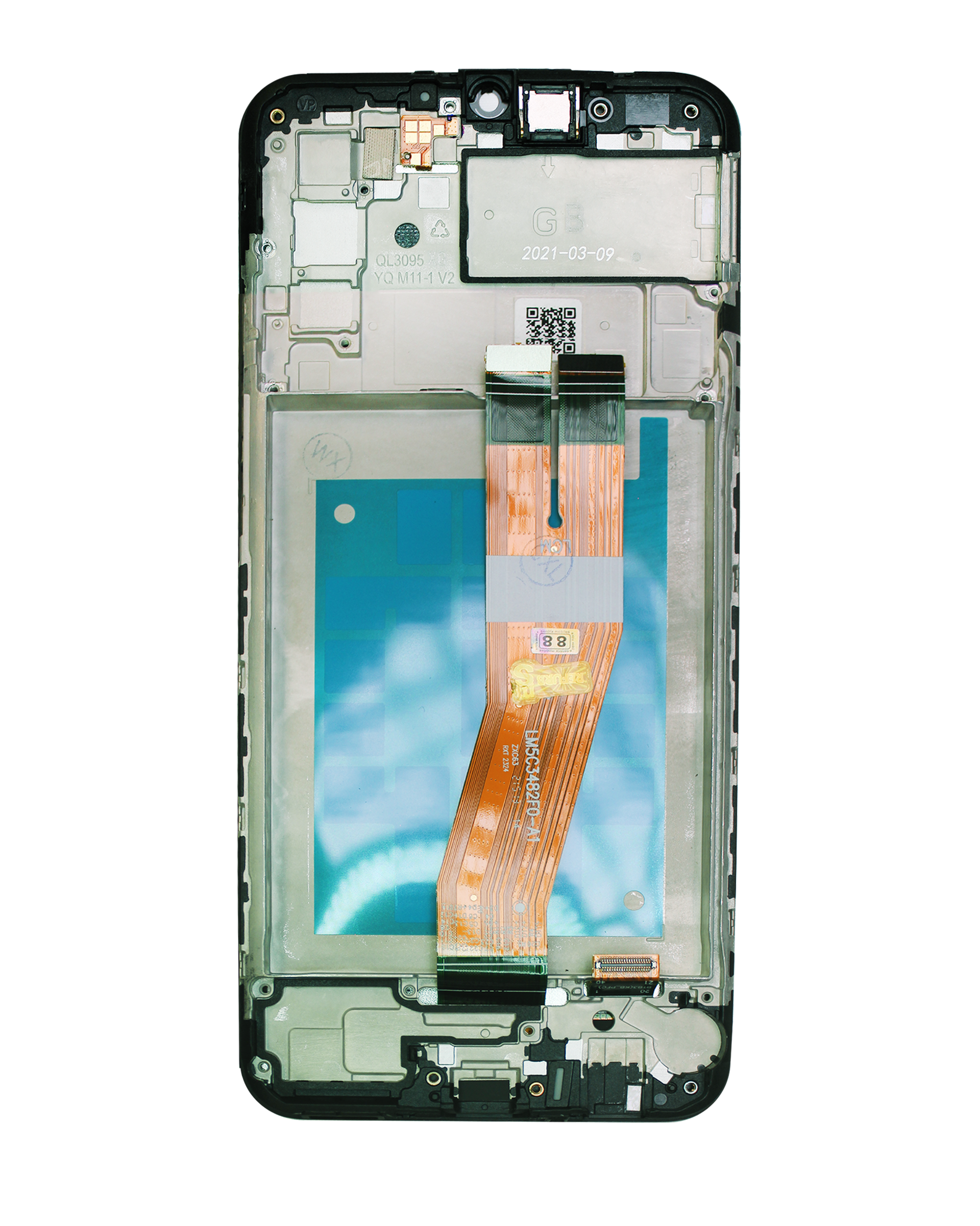 LCD Display mit Rahmen für Samsung Galaxy A02S (A025F / 2020) (International Version) (professionell aufgearbeitet) – Bild 4