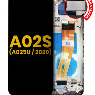 LCD Display mit Rahmen für Samsung Galaxy A02S (A025U / 2020) (US-Version) (professionell aufgearbeitet)