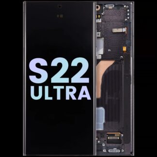 OLED Display mit Rahmen für Samsung Galaxy S22 Ultra 5G (Service Pack) (Phantom Black)