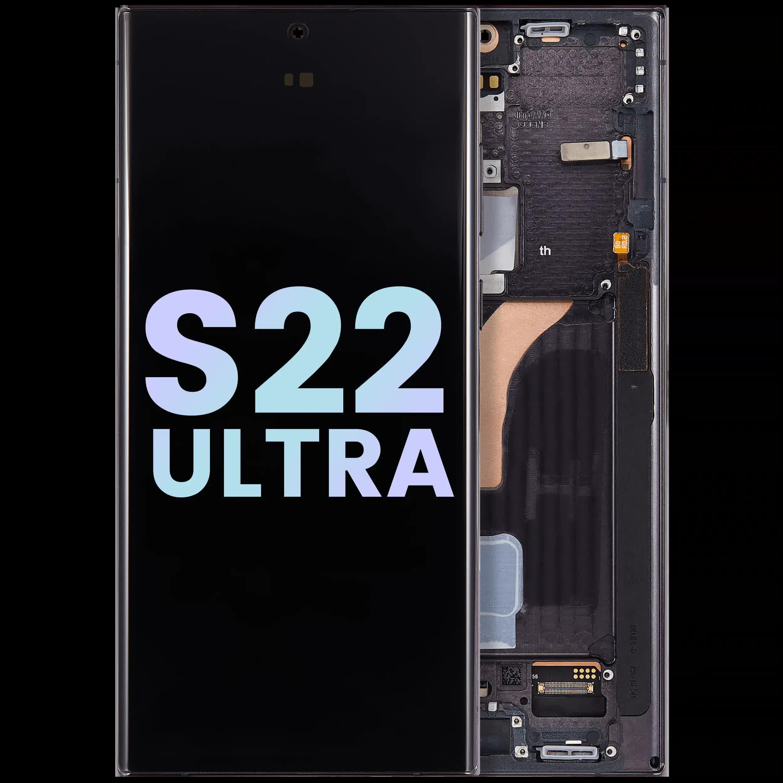 OLED Display mit Rahmen für Samsung Galaxy S22 Ultra 5G (Service Pack) (Phantom Black)