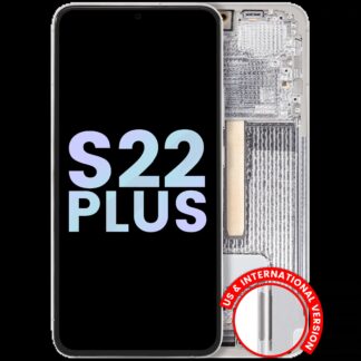 OLED Display mit Rahmen für Samsung Galaxy S22 Plus 5G (Service Pack) (White (Weiß))