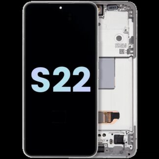 OLED Display mit Rahmen für Samsung Galaxy S22 5G (Service Pack) (White (Weiß))