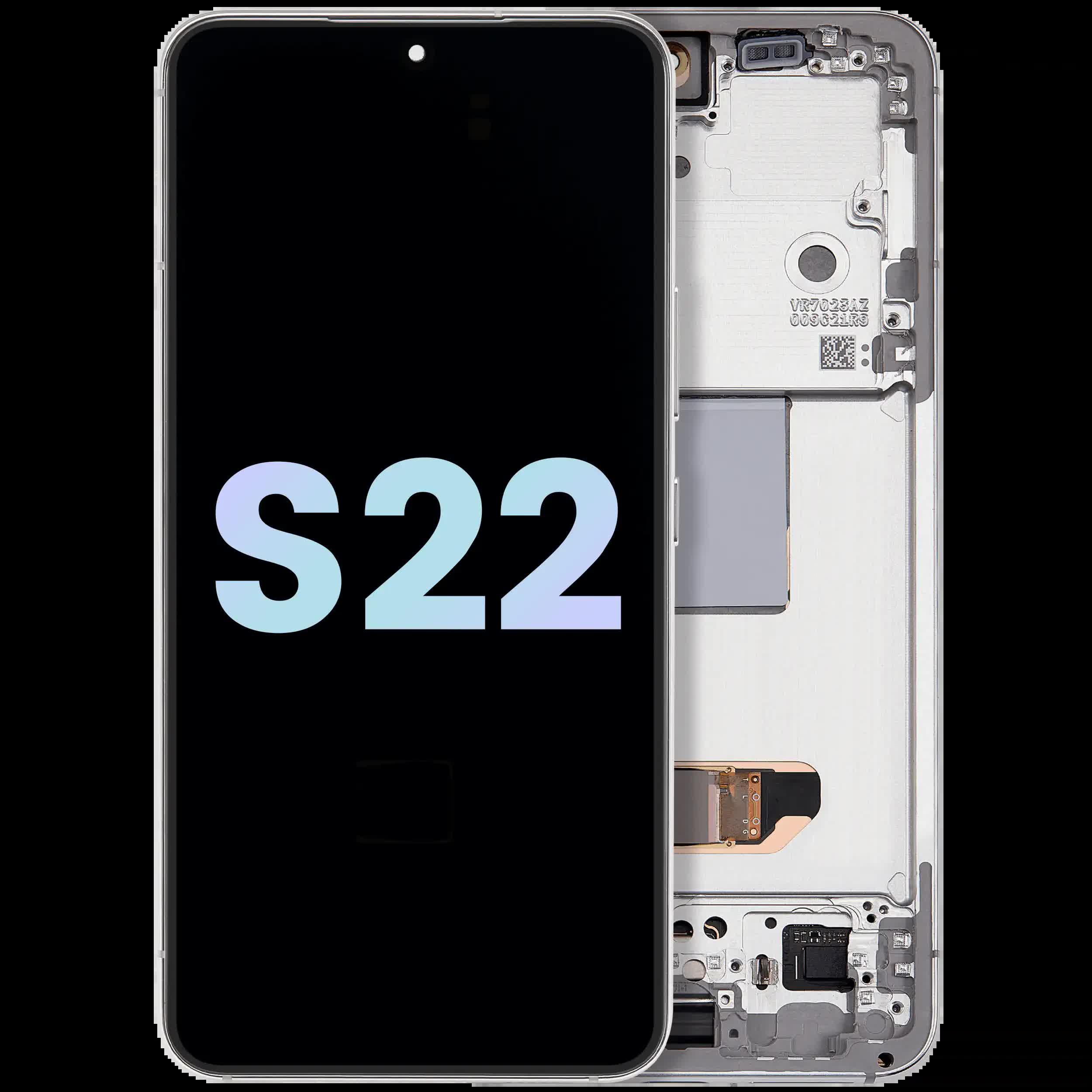 OLED Display mit Rahmen für Samsung Galaxy S22 5G (Service Pack) (White (Weiß))