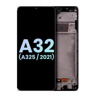 LCD Display mit Rahmen für Samsung Galaxy A32 4G (A325 / 2021) (Service Pack) (Awesome Black)