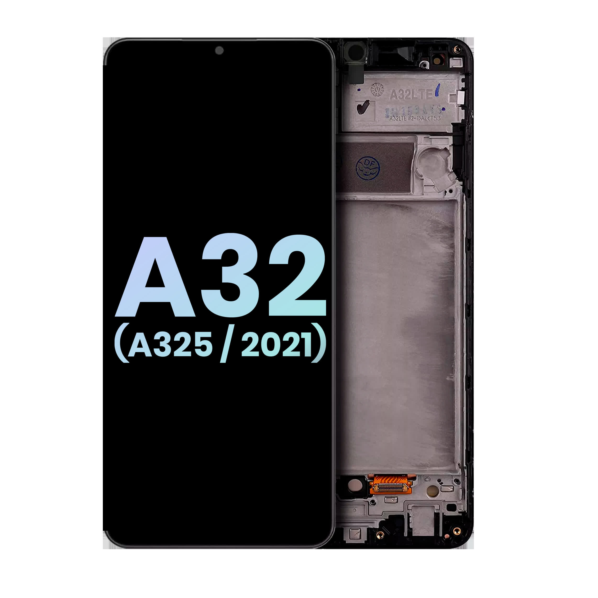 LCD Display mit Rahmen für Samsung Galaxy A32 4G (A325 / 2021) (Service Pack) (Awesome Black)