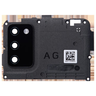 Rückkamera-Glas mit Abdeckung Blendenring für Samsung Galaxy A02S (A025 / 2020) (G Version) (Black (Schwarz))