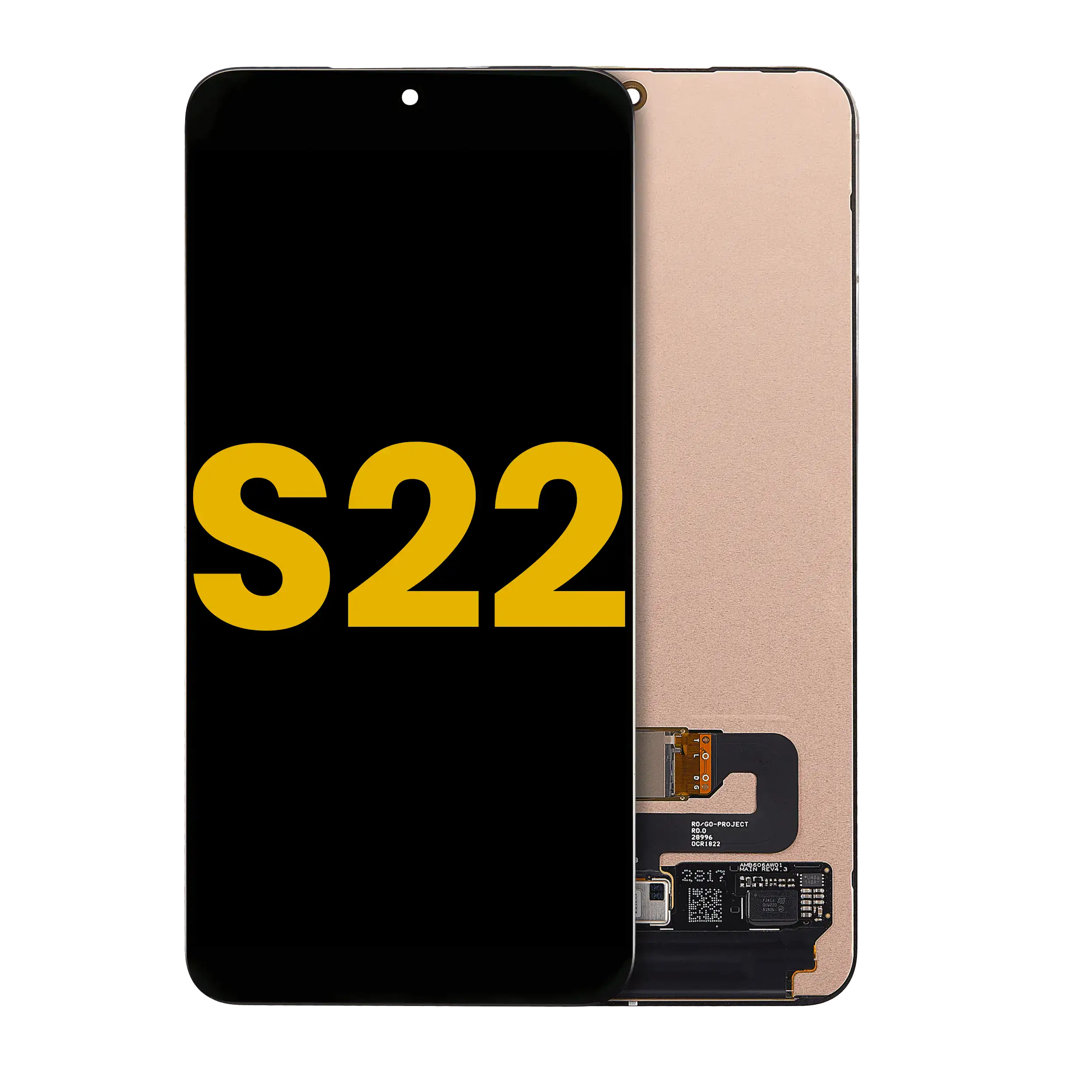 OLED Display mit Rahmen für Samsung Galaxy S22 5G (ausgebautes Originalteil: Grade B/C) (Phantom Black) – Bild 5