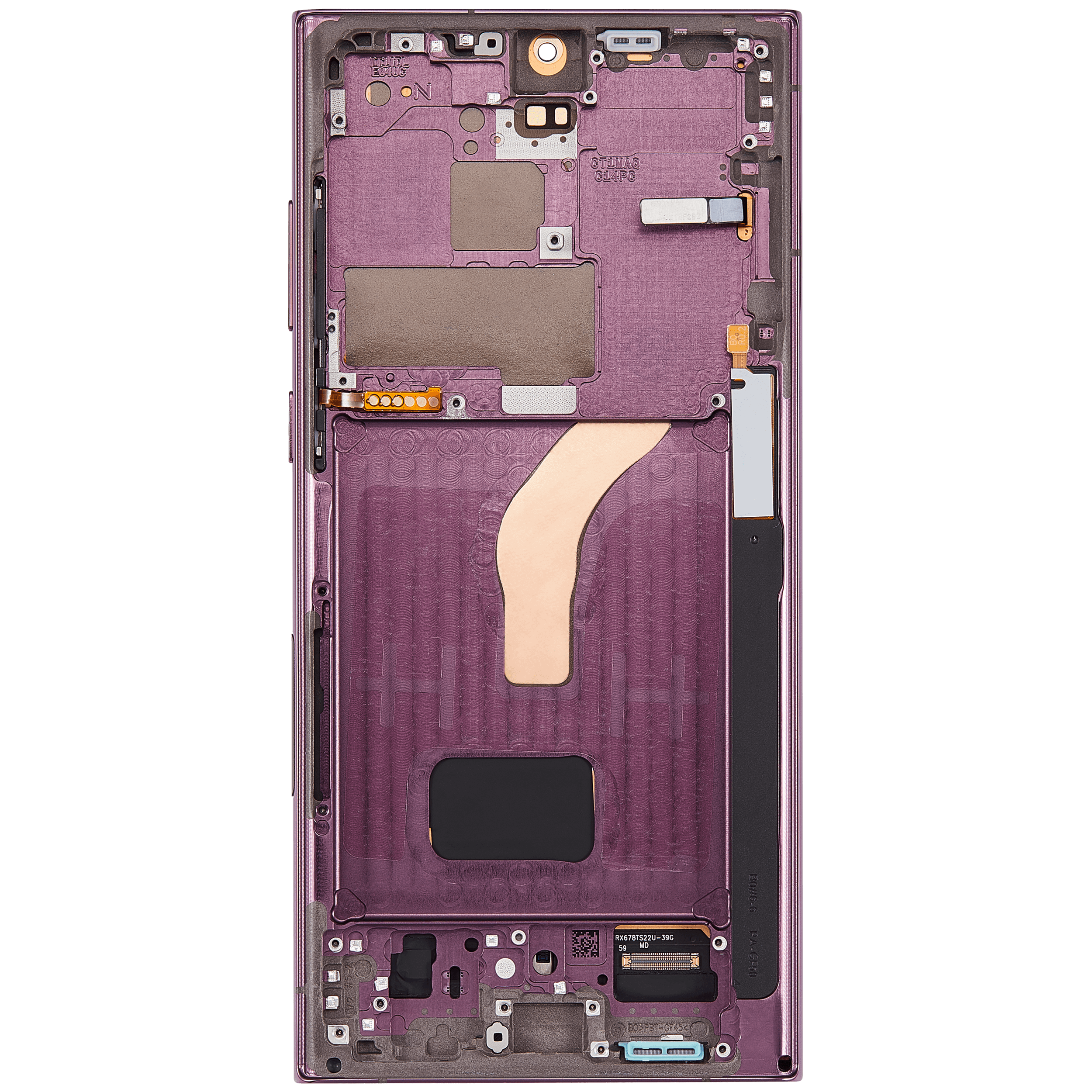 OLED Display mit Rahmen für Samsung Galaxy S22 Ultra 5G (Service Pack) (Burgundy) – Bild 4