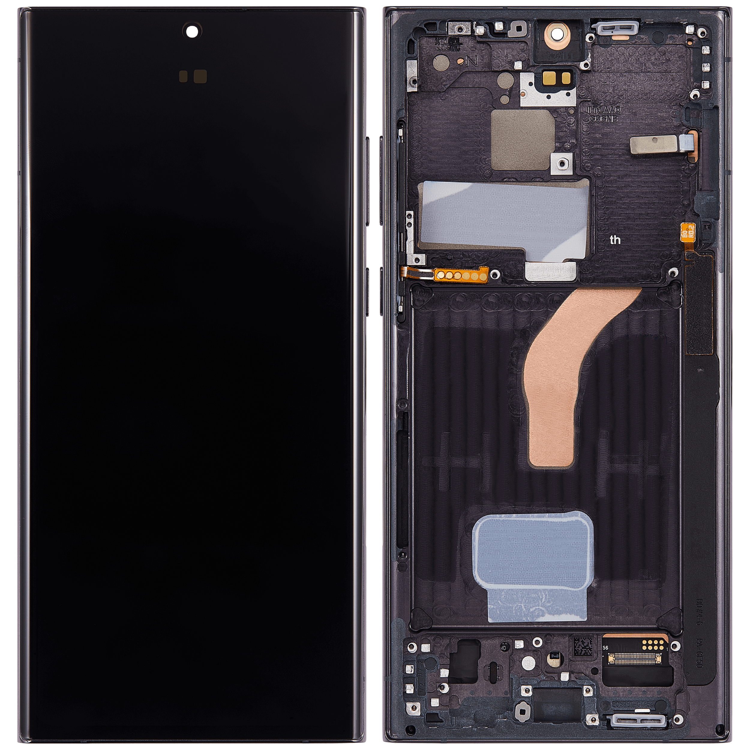 OLED Display mit Rahmen für Samsung Galaxy S22 Ultra 5G (US & International Version) (professionell aufgearbeitet) (Phantom Black) – Bild 2