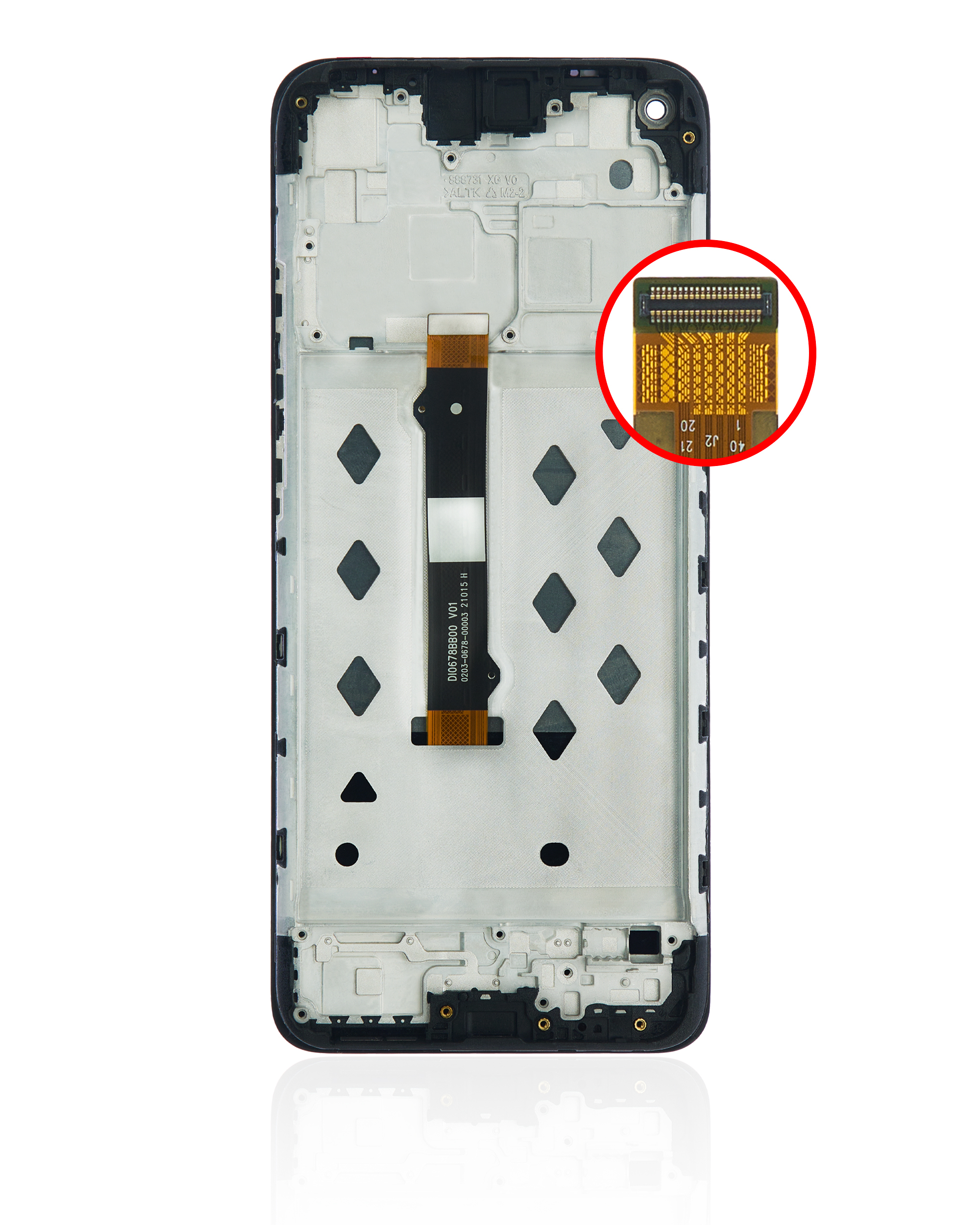 LCD Display mit Rahmen für Motorola Moto G9 Power (XT2091 / 2020) (professionell aufgearbeitet) – Bild 4