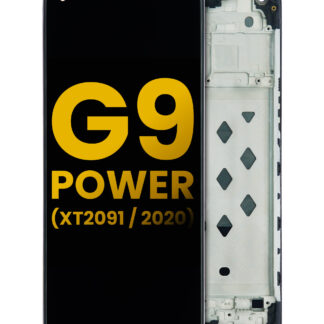 LCD Display mit Rahmen für Motorola Moto G9 Power (XT2091 / 2020) (professionell aufgearbeitet)