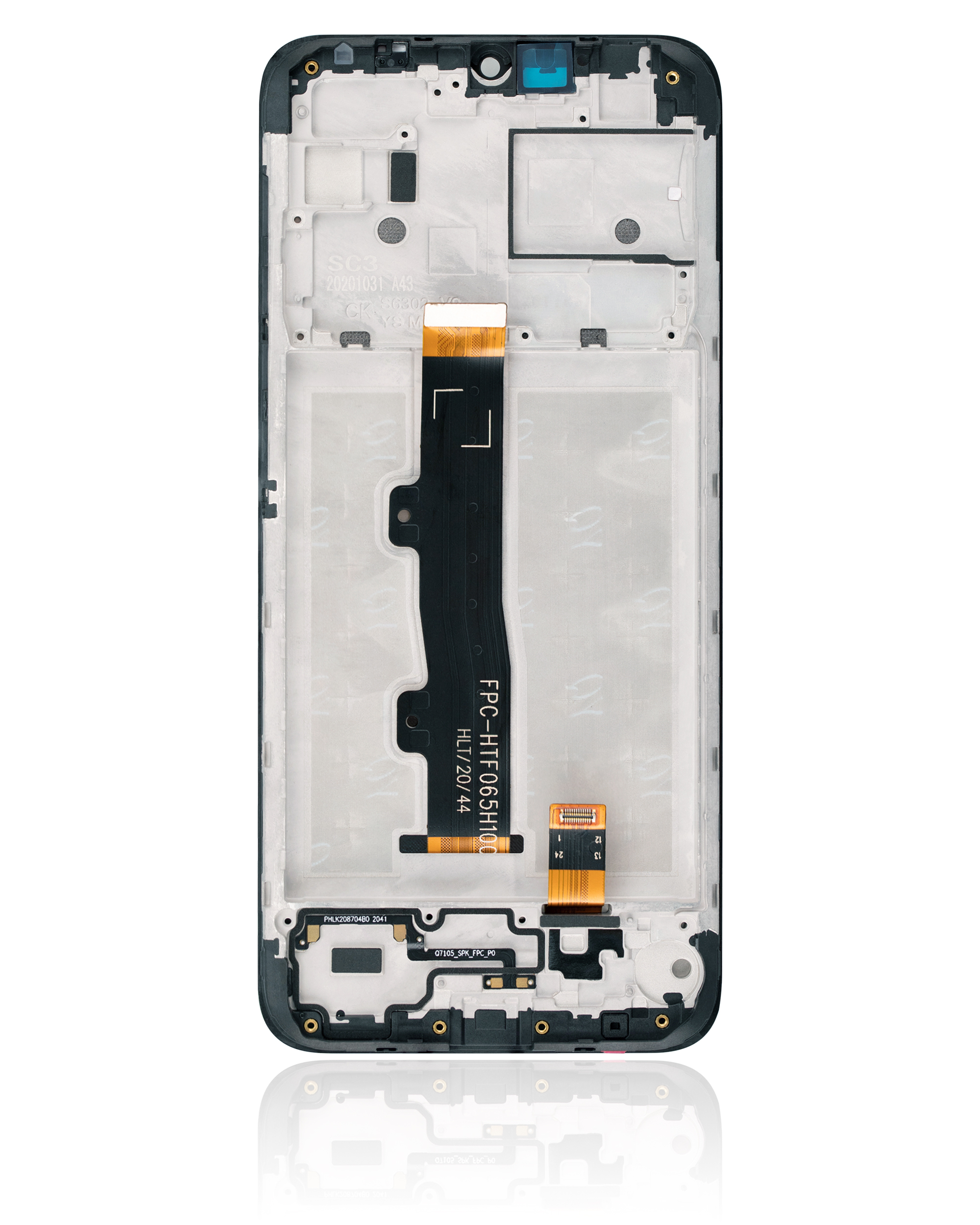 LCD Display mit Rahmen für Motorola Moto E7 Power (XT2097-6 / 2021) (professionell aufgearbeitet) (Black (Schwarz)) – Bild 3