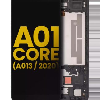 LCD Display mit Rahmen für Samsung Galaxy A01 Core (A013 / 2020) (professionell aufgearbeitet) (Black (Schwarz))