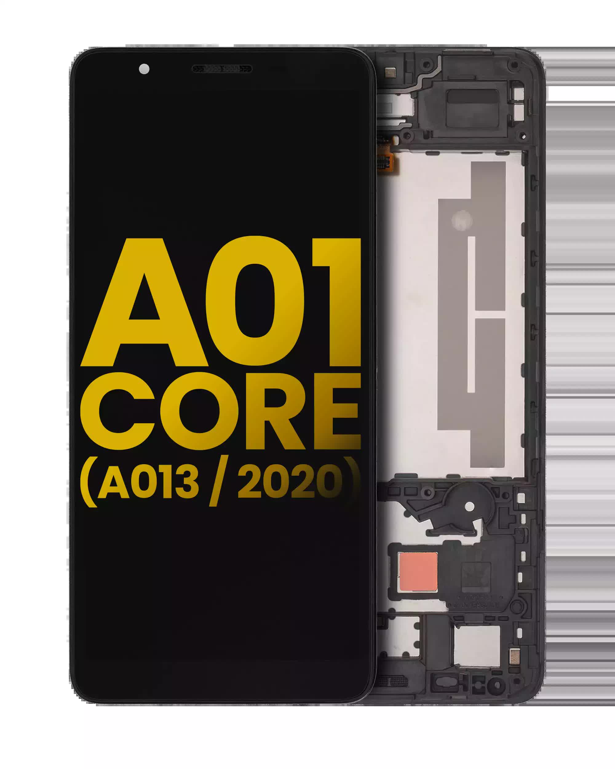 LCD Display mit Rahmen für Samsung Galaxy A01 Core (A013 / 2020) (professionell aufgearbeitet) (Black (Schwarz))