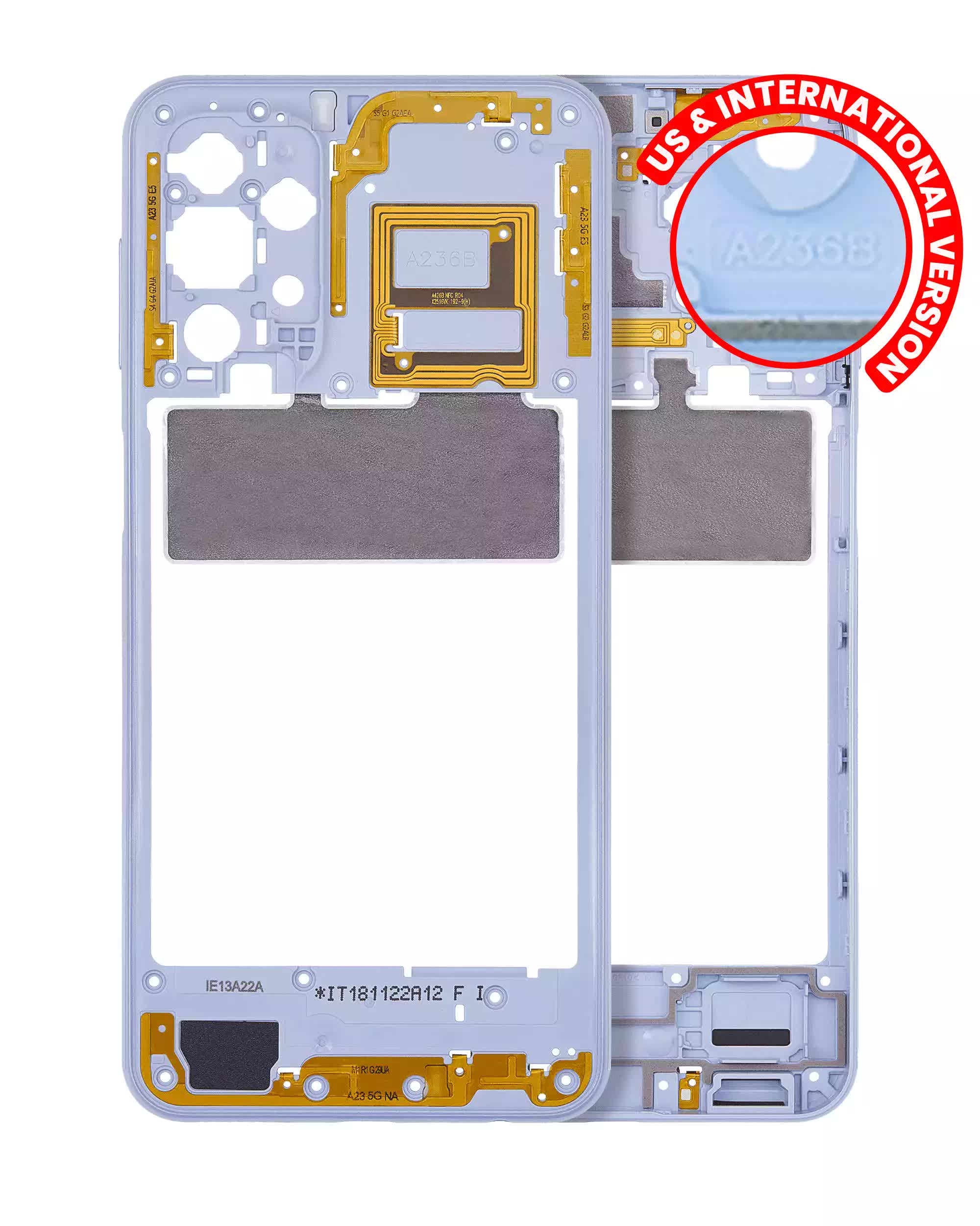 Mittelrahmen für Samsung Galaxy A23 5G (A236B / 2022) (International Version) (Blue (Blau))
