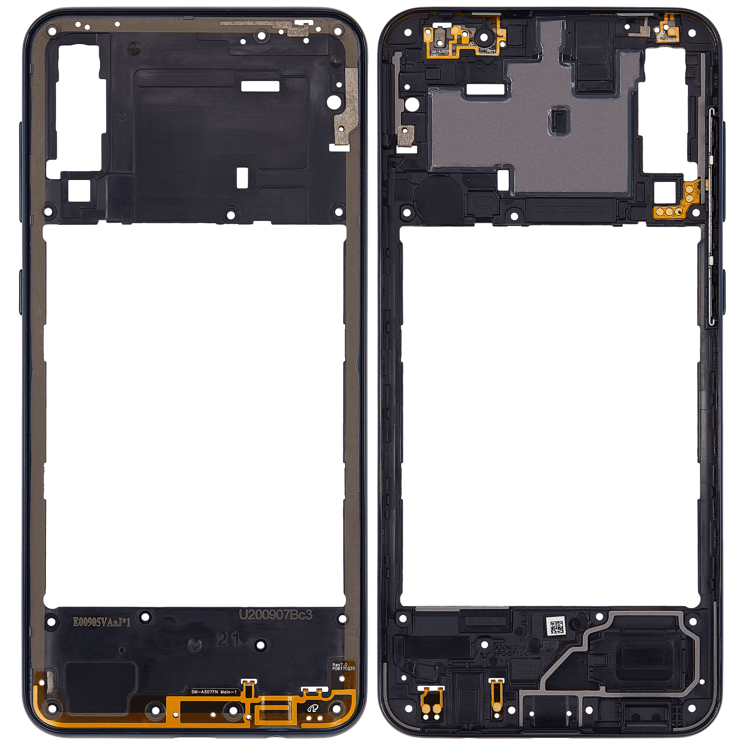 Mittelrahmen für Samsung Galaxy A30s (A307 / 2019) (Prism Crush Black) – Bild 2