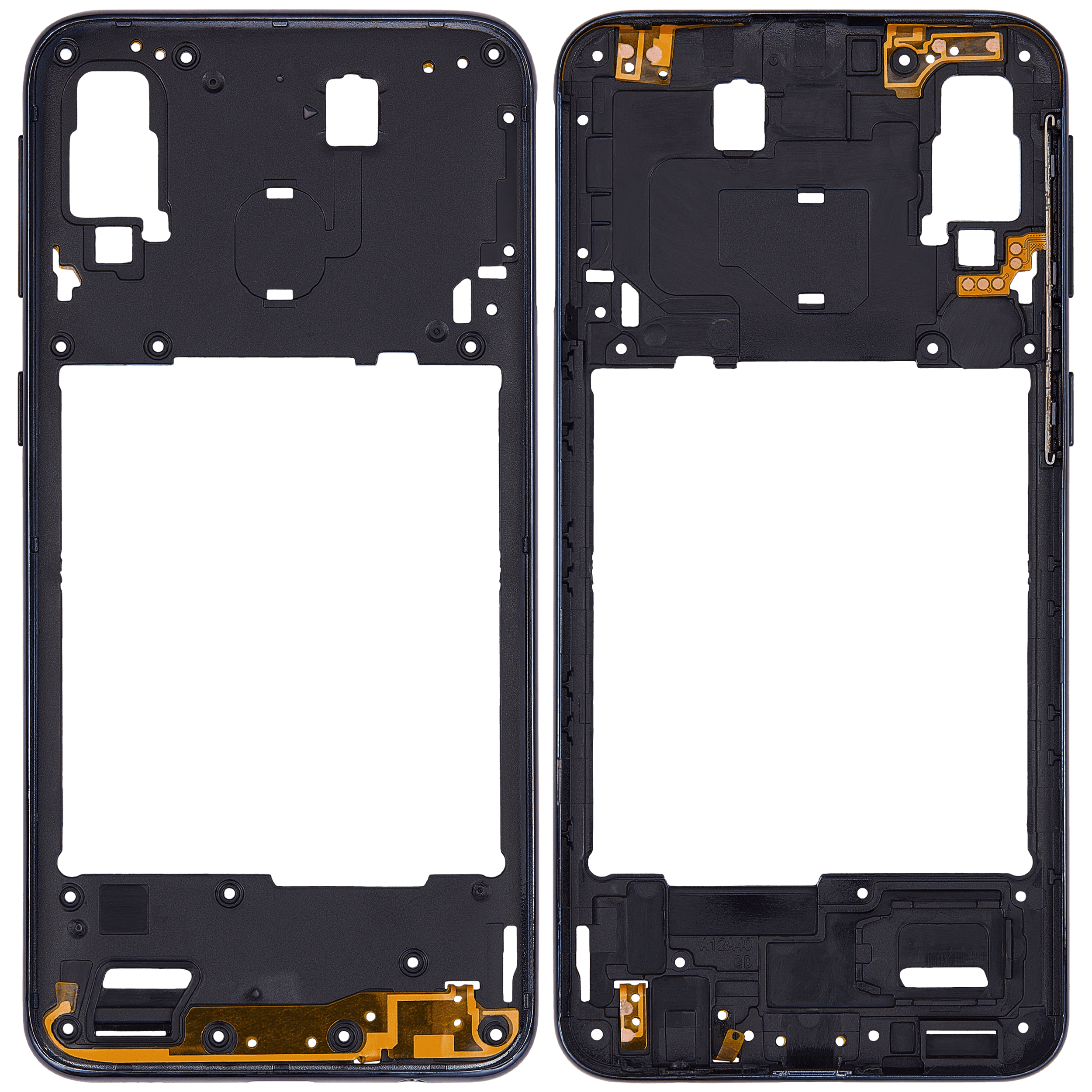 Mittelrahmen für Samsung Galaxy A40 (A405 / 2019) (Aftermarket Plus) (Black (Schwarz)) – Bild 2