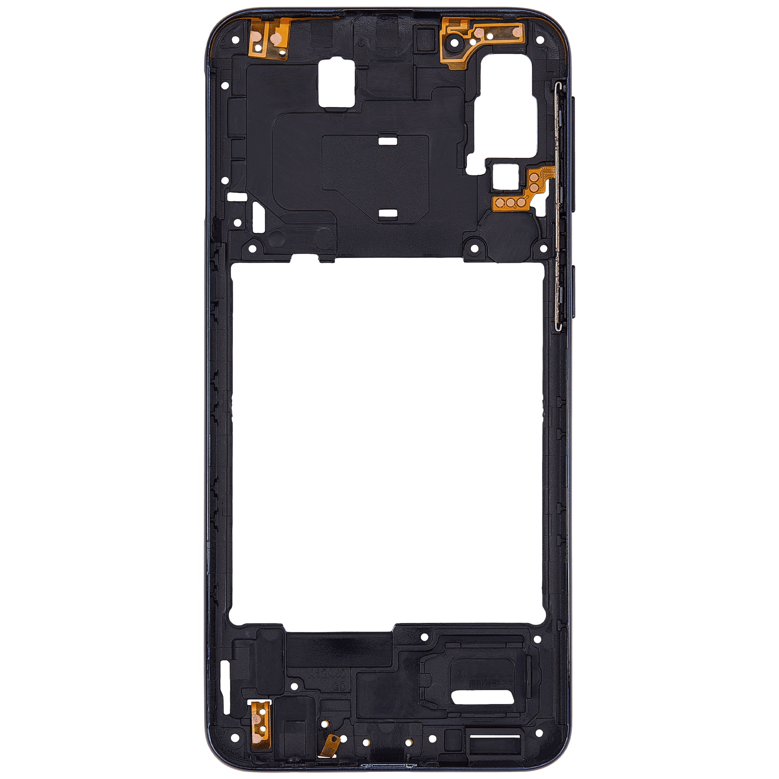 Mittelrahmen für Samsung Galaxy A40 (A405 / 2019) (Aftermarket Plus) (Black (Schwarz)) – Bild 4