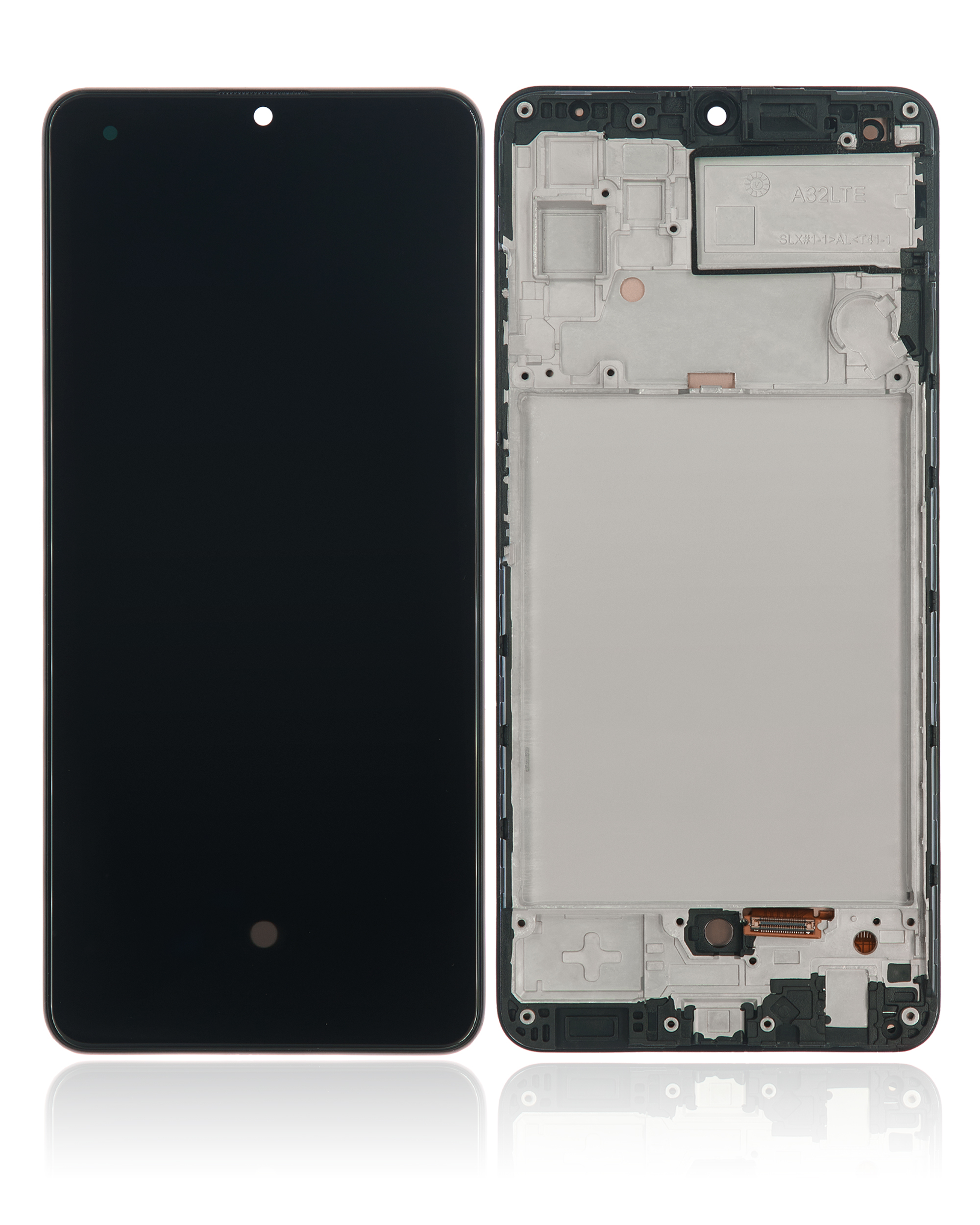 OLED Display mit Rahmen für Samsung Galaxy A32 4G (A325 / 2021) (Aftermarket Plus) (Awesome Black) – Bild 2