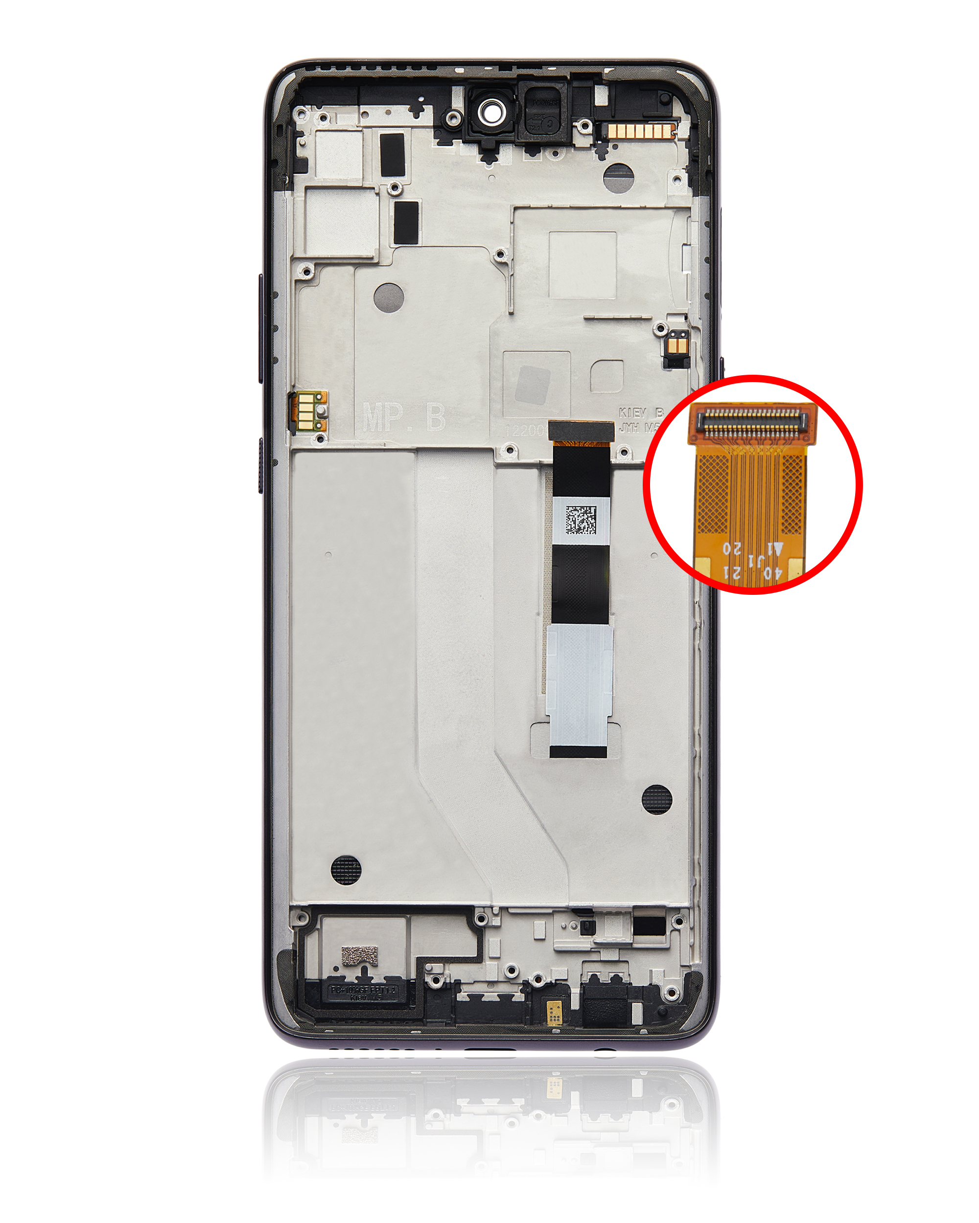 LCD Display mit Rahmen für Motorola Moto G 5G (XT2113-3 / 2020) (professionell aufgearbeitet) (Volcanic Gray) – Bild 3