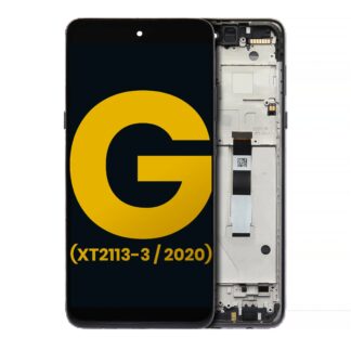 LCD Display mit Rahmen für Motorola Moto G 5G (XT2113-3 / 2020) (professionell aufgearbeitet) (Volcanic Gray)