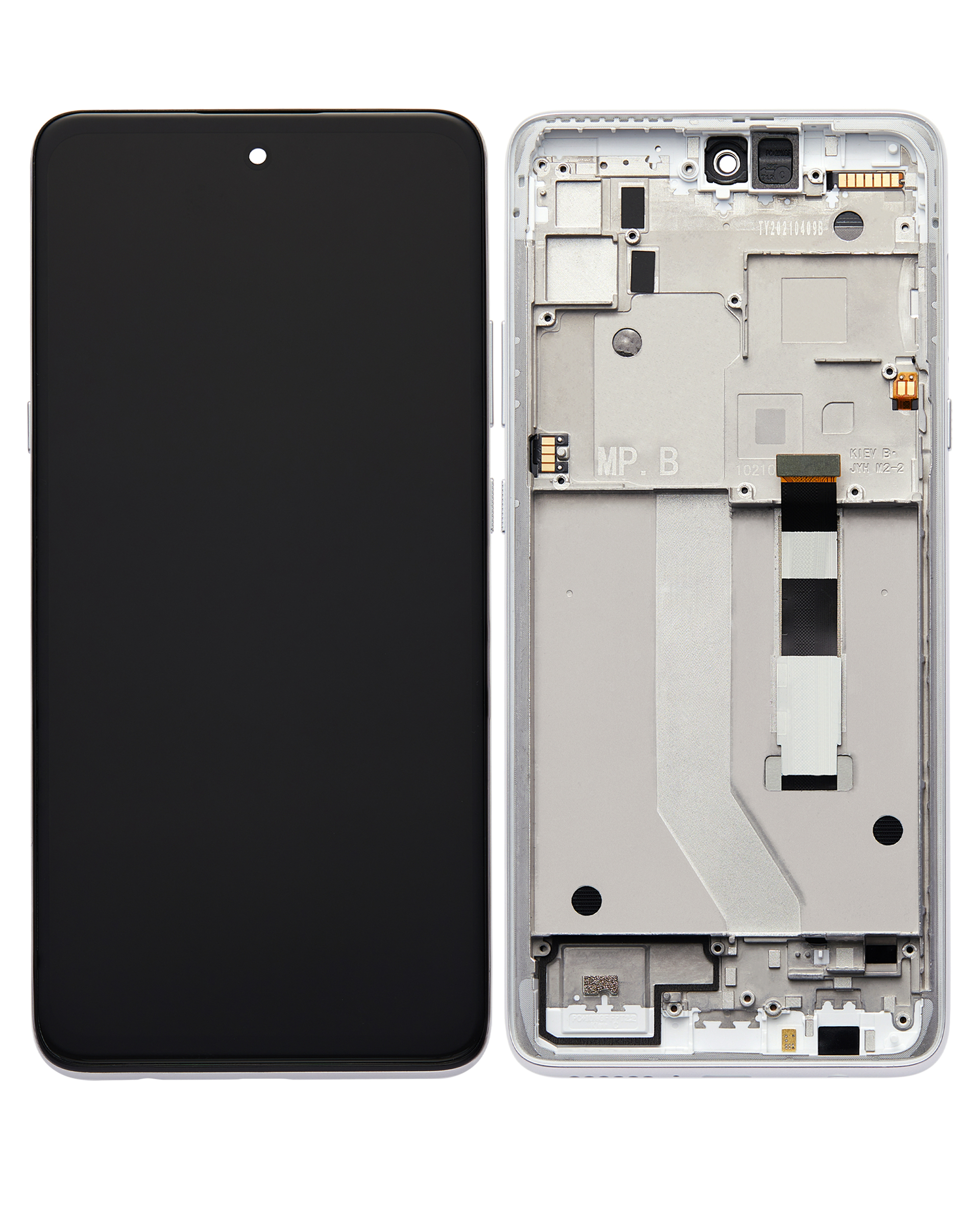 LCD Display mit Rahmen für Motorola Moto G 5G (XT2113-3 / 2020) (professionell aufgearbeitet) (Frosted Silver) – Bild 2