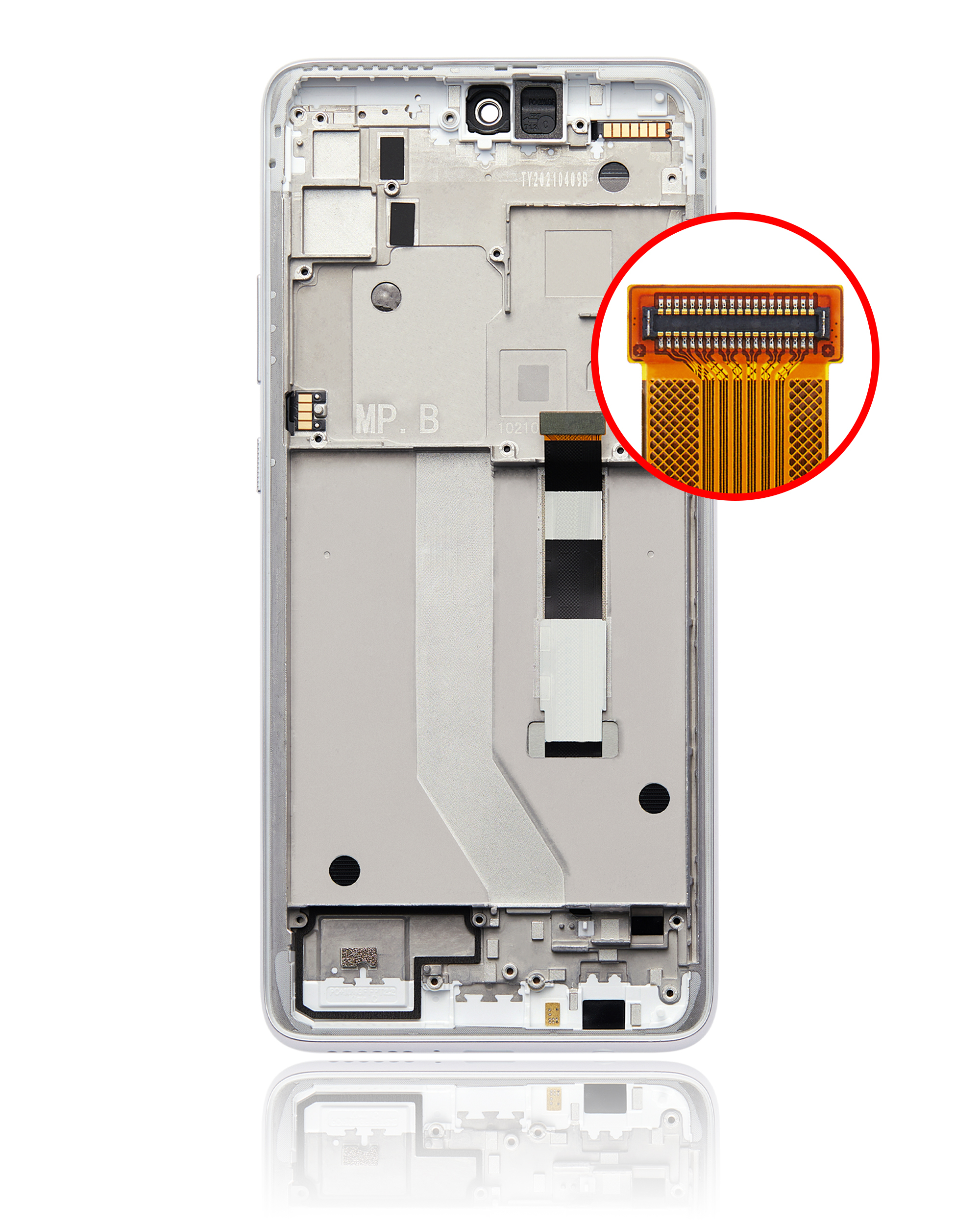 LCD Display mit Rahmen für Motorola Moto G 5G (XT2113-3 / 2020) (professionell aufgearbeitet) (Frosted Silver) – Bild 3