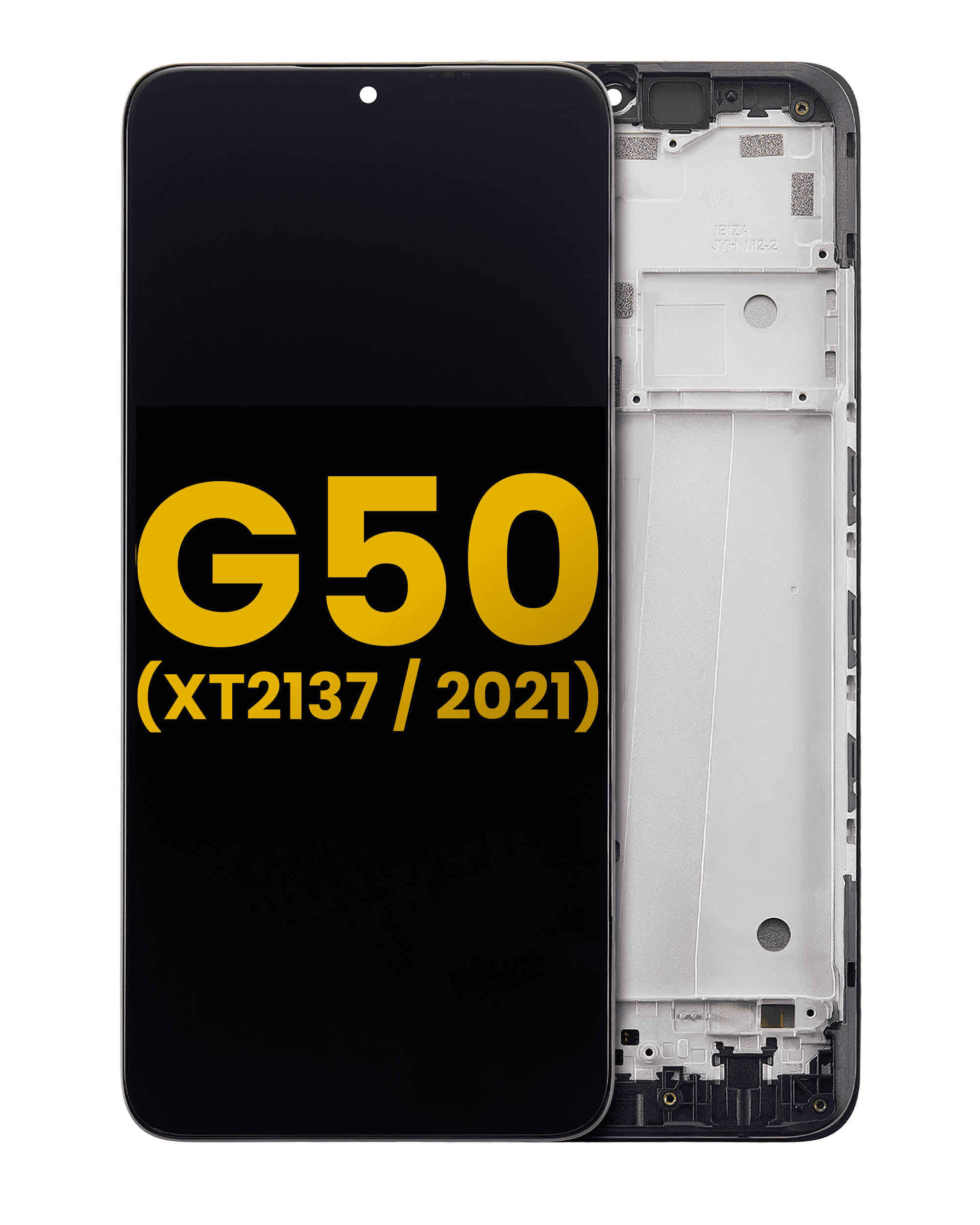 LCD Display mit Rahmen für Motorola Moto G50 (XT2137 / 2021) (professionell aufgearbeitet)