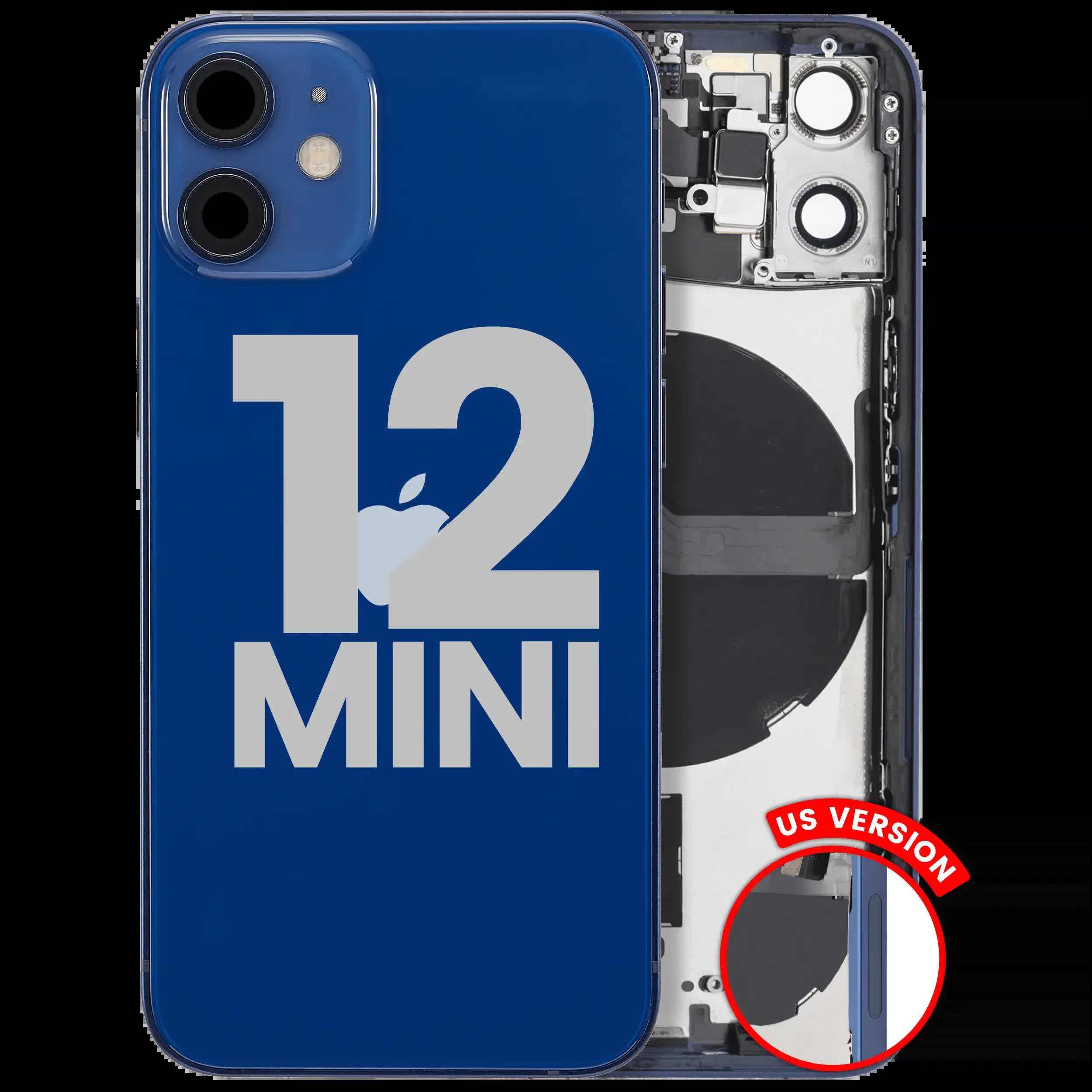 Rückgehäuse mit Kleinteilen für iPhone 12 Mini (US-Version) (ausgebautes Originalteil: Grade A) (Blue (Blau))
