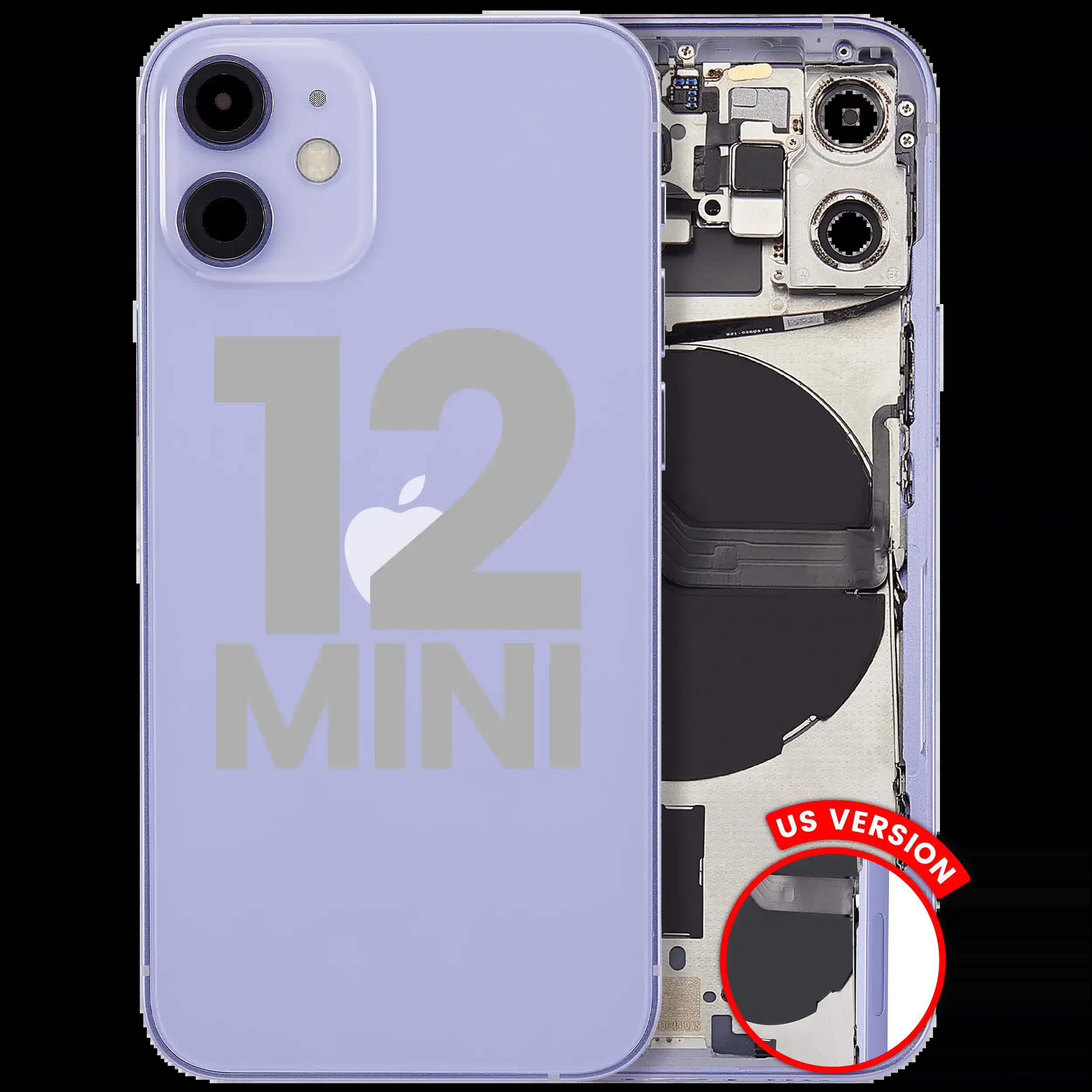Rückgehäuse mit Kleinteilen für iPhone 12 Mini (US-Version) (ausgebautes Originalteil: Grade B) (Purple (Violett))