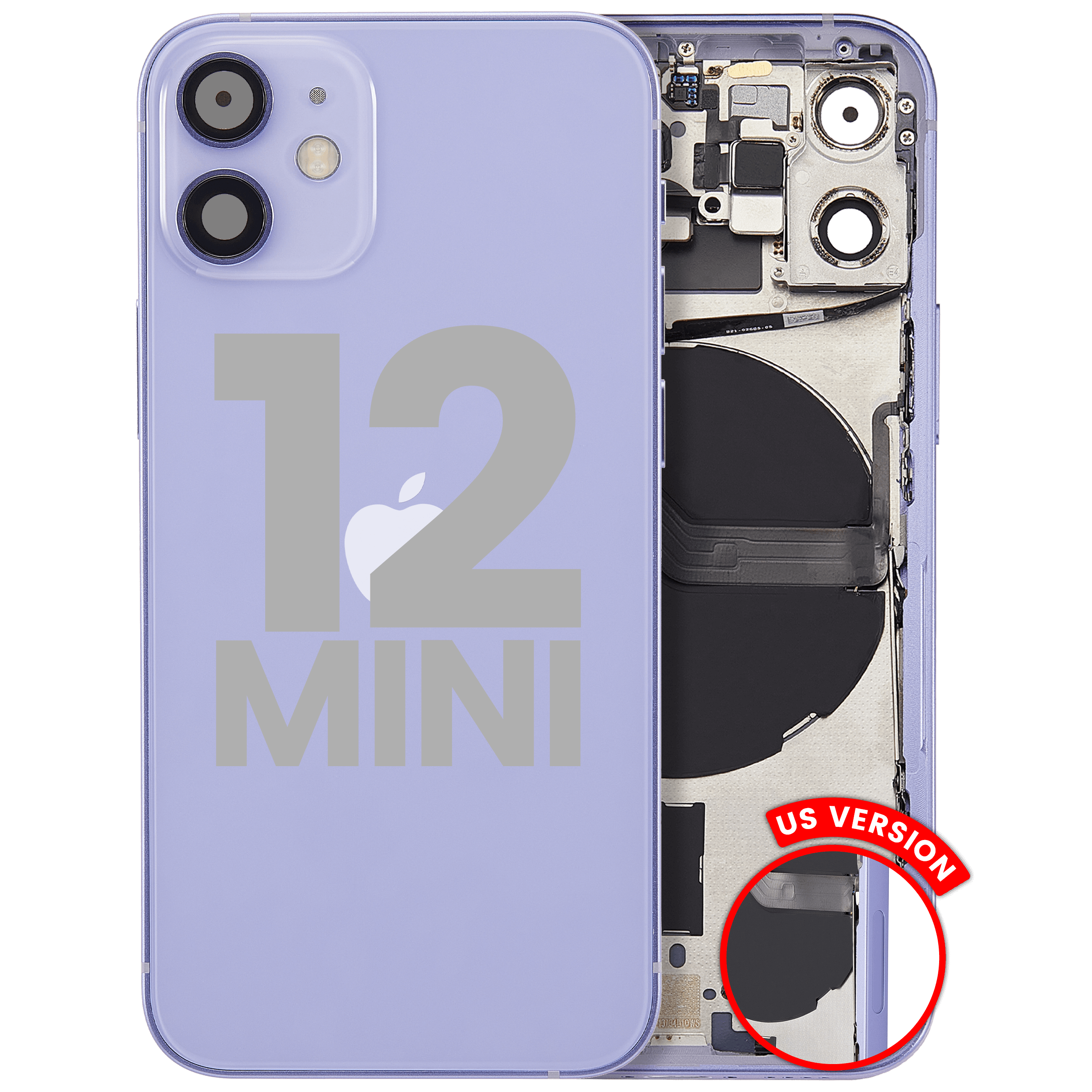 Rückgehäuse mit Kleinteilen für iPhone 12 Mini (EU / globale Version) (ausgebautes Originalteil: Grade C) (White (Weiß)) – Bild 2