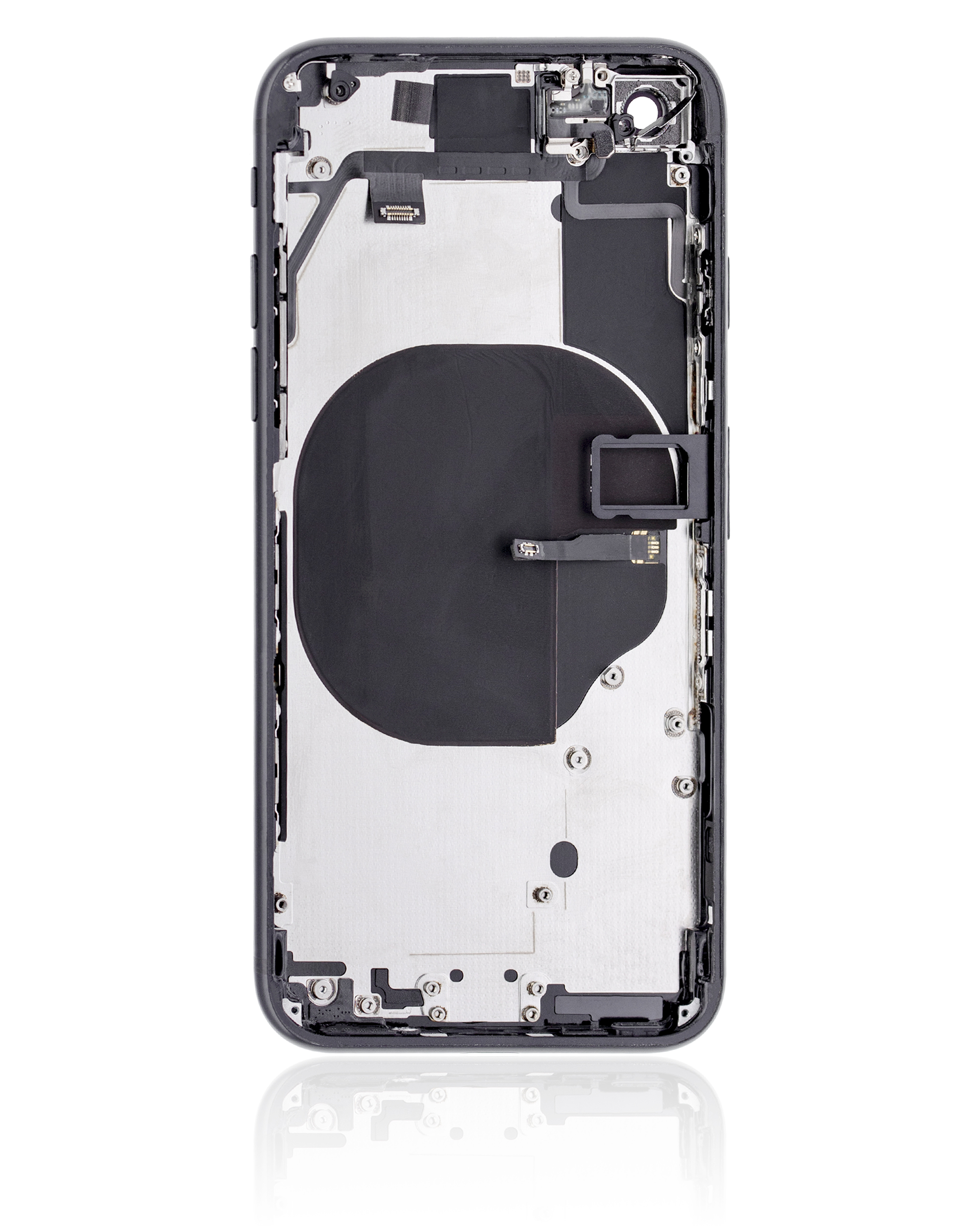 Rückgehäuse mit Kleinteilen vormontiert für iPhone SE (2020) (ausgebautes Originalteil: Grade C) (Black (Schwarz)) – Bild 3