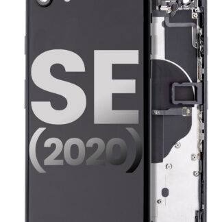 Rückgehäuse mit Kleinteilen vormontiert für iPhone SE (2020) (ausgebautes Originalteil: Grade C) (Black (Schwarz))