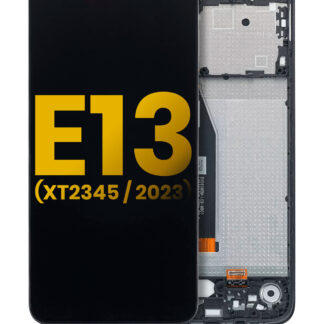 LCD Display mit Rahmen für Motorola Moto E13 (XT2345 / 2023) (professionell aufgearbeitet)