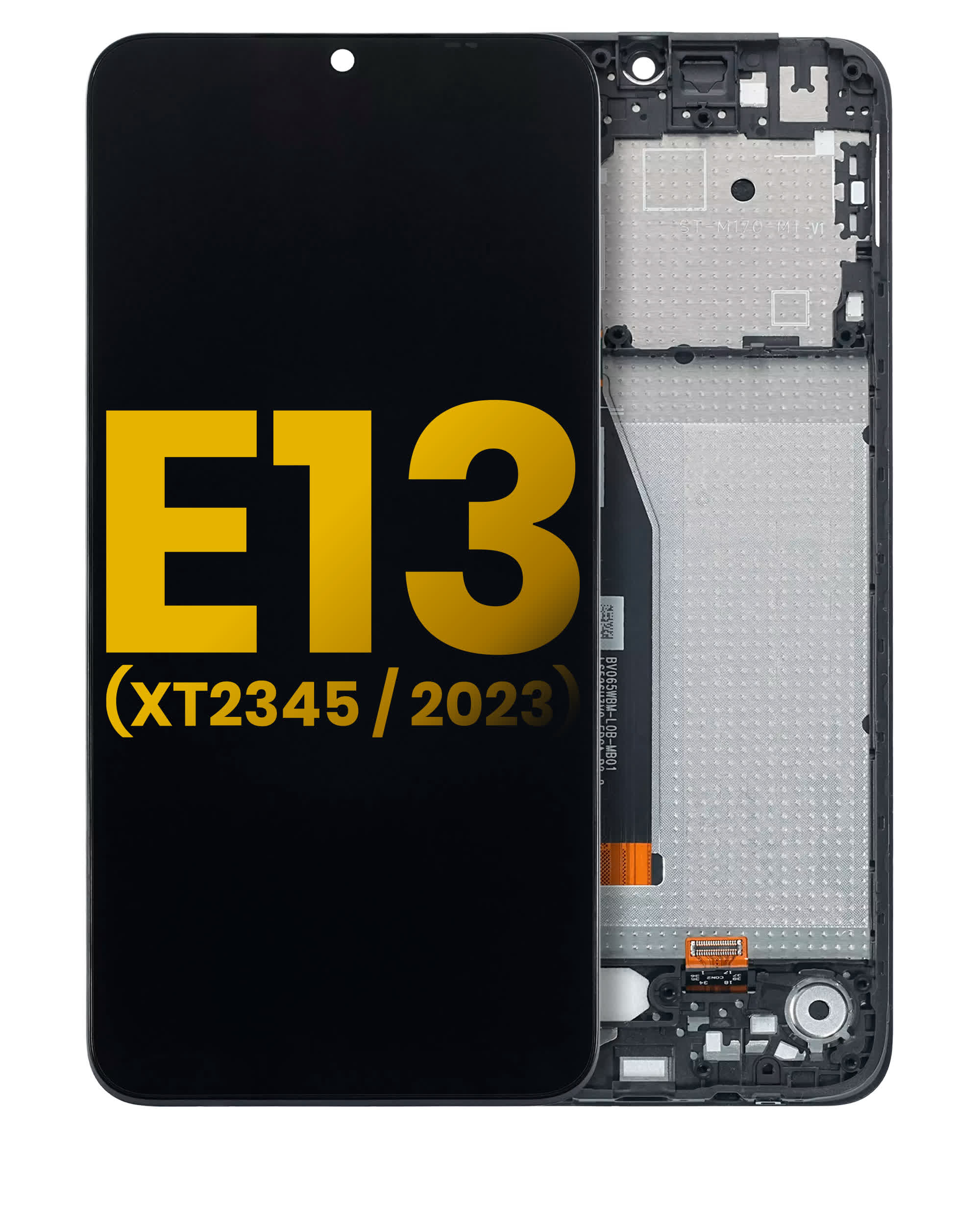LCD Display mit Rahmen für Motorola Moto E13 (XT2345 / 2023) (professionell aufgearbeitet)