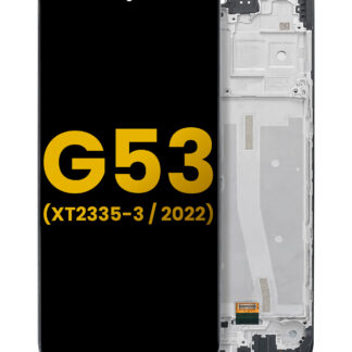 LCD Display mit Rahmen für Motorola Moto G53 (XT2335 / 2022) (professionell aufgearbeitet)