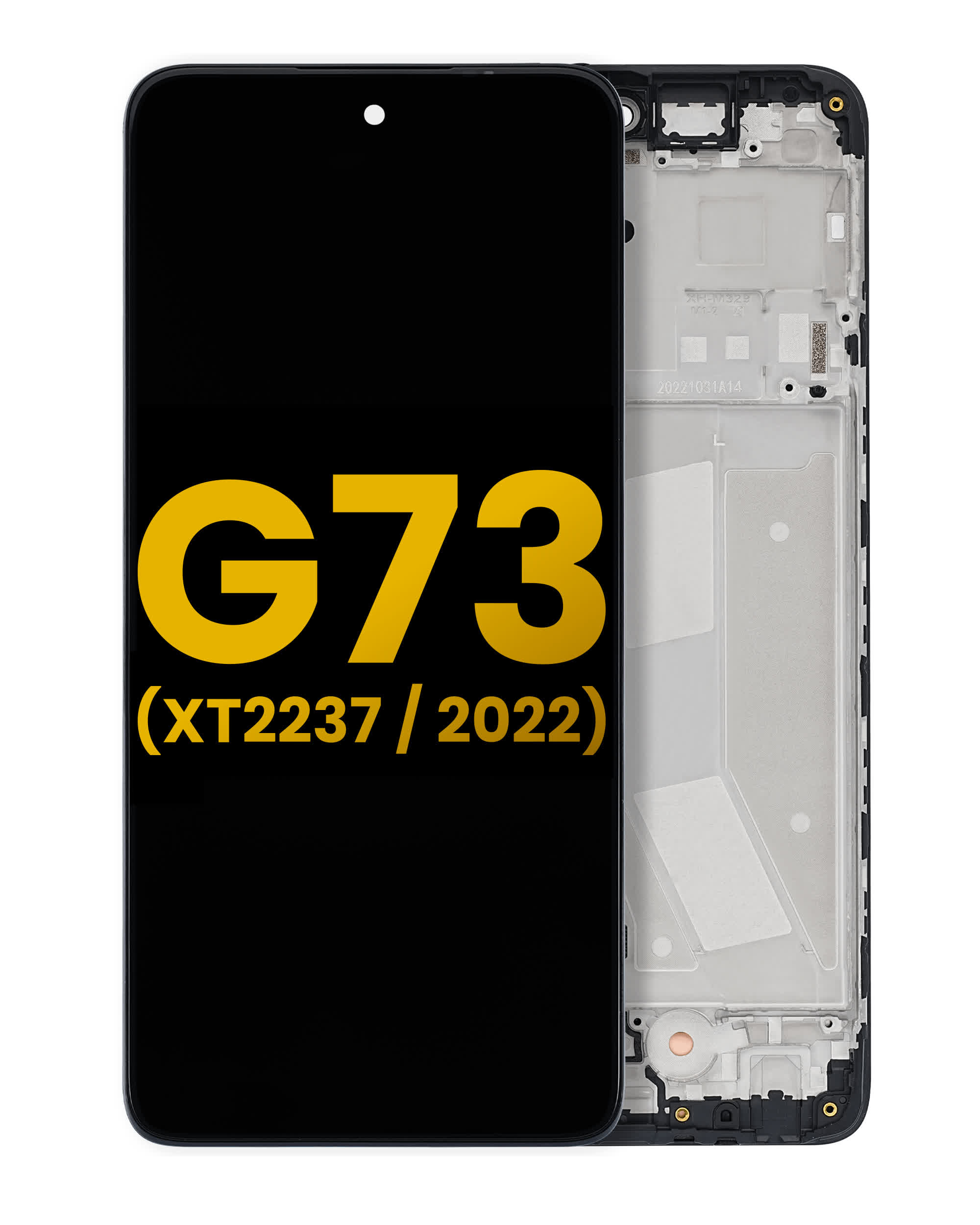 LCD Display mit Rahmen für Motorola Moto G73 (XT2237 / 2022) (professionell aufgearbeitet)