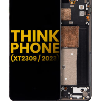 OLED Display mit Rahmen für Motorola Moto ThinkPhone (XT2309 / 2023) (professionell aufgearbeitet) (Carbon Black)