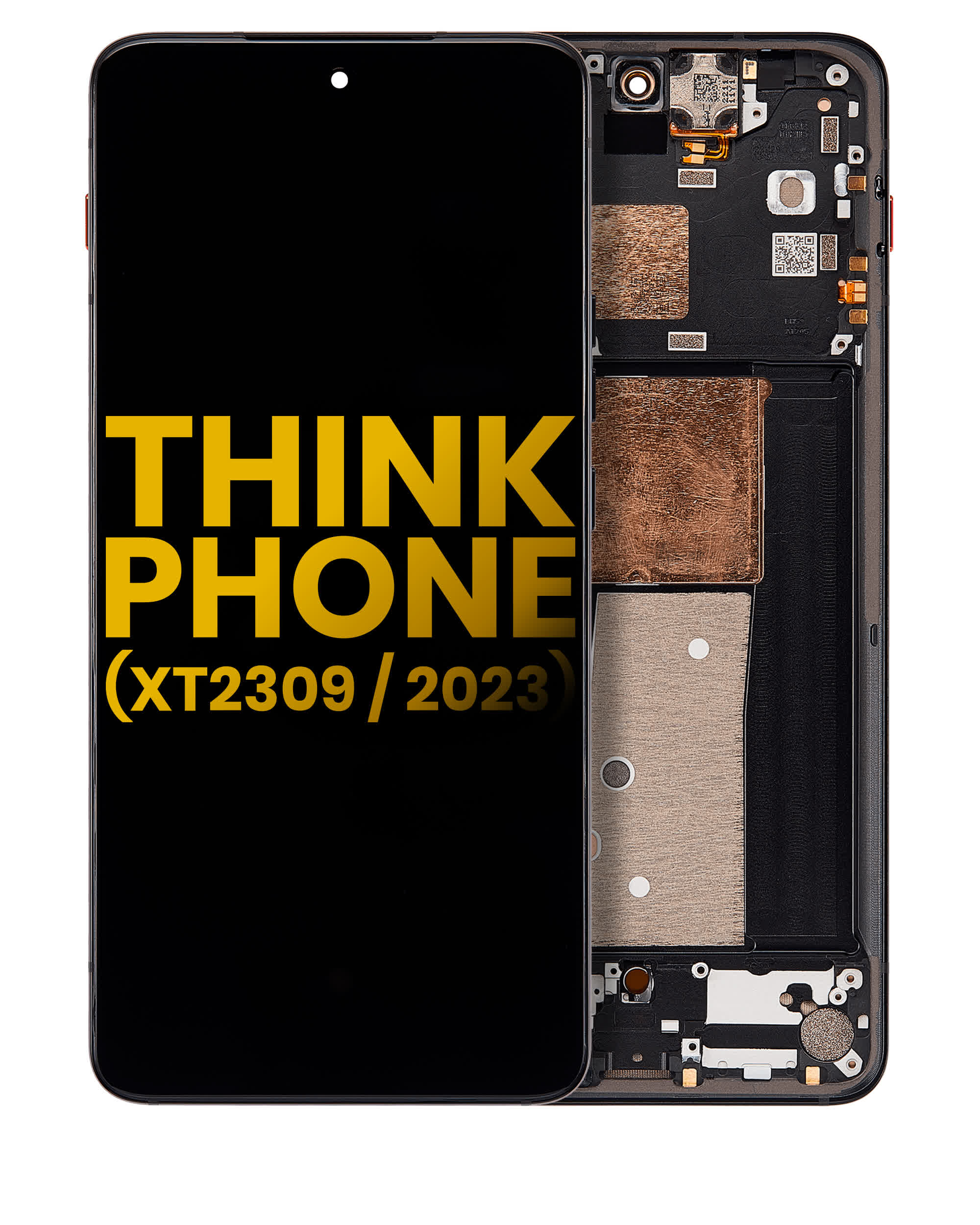 OLED Display mit Rahmen für Motorola Moto ThinkPhone (XT2309 / 2023) (professionell aufgearbeitet) (Carbon Black)