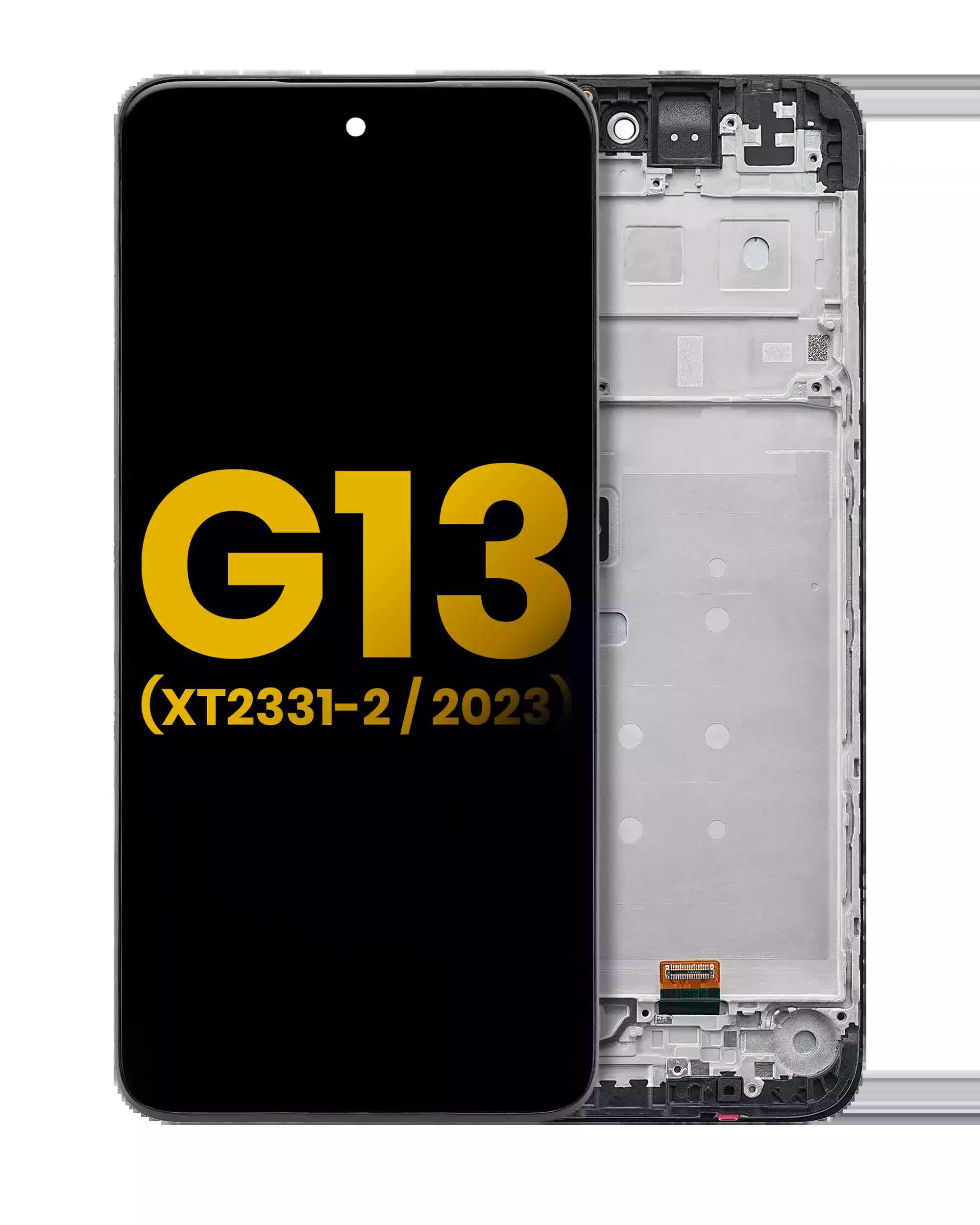 LCD Display mit Rahmen für Motorola Moto G13 (XT2331 / 2023) (professionell aufgearbeitet)