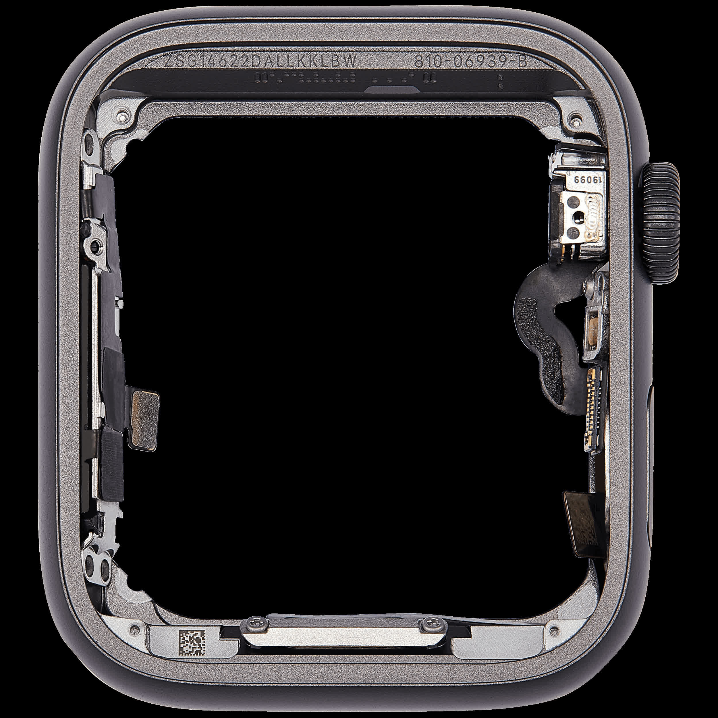 Aluminium Hülle Middle Rahmen (mit Crown und Crown Kabel) für Watch Series SE (1. Gen) (44MM) (GPS Version) (Space Black)