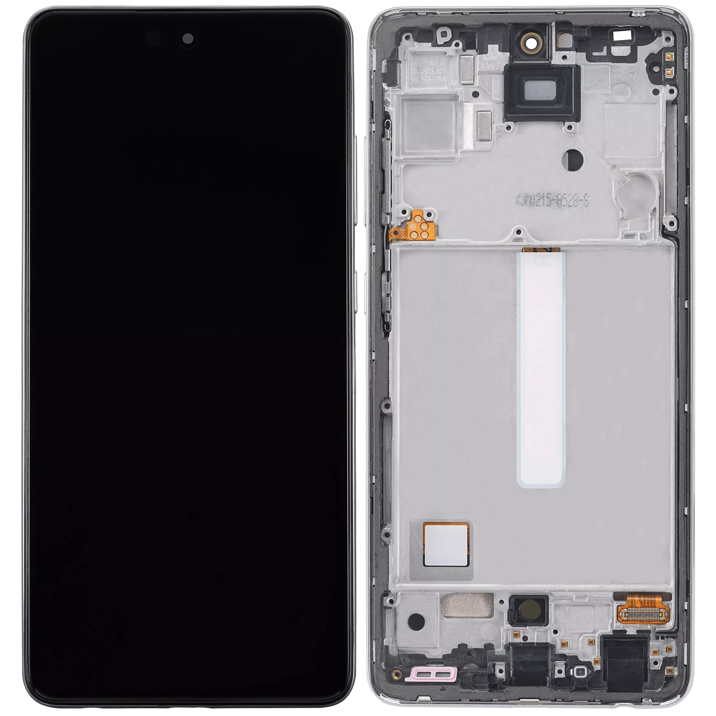 OLED Display mit Rahmen für Samsung Galaxy A52 4G (A525 / 2021) / A52 5G (A526 / 2021) / A52S 5G (A528 / 2021) (6.46") (Aftermarket Plus) (Awesome Wh – Bild 2