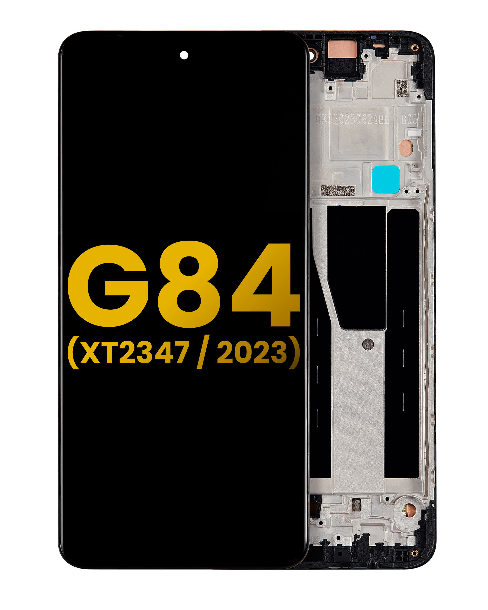 OLED Display mit Rahmen für Motorola Moto G84 (XT2347 / 2023) (professionell aufgearbeitet)